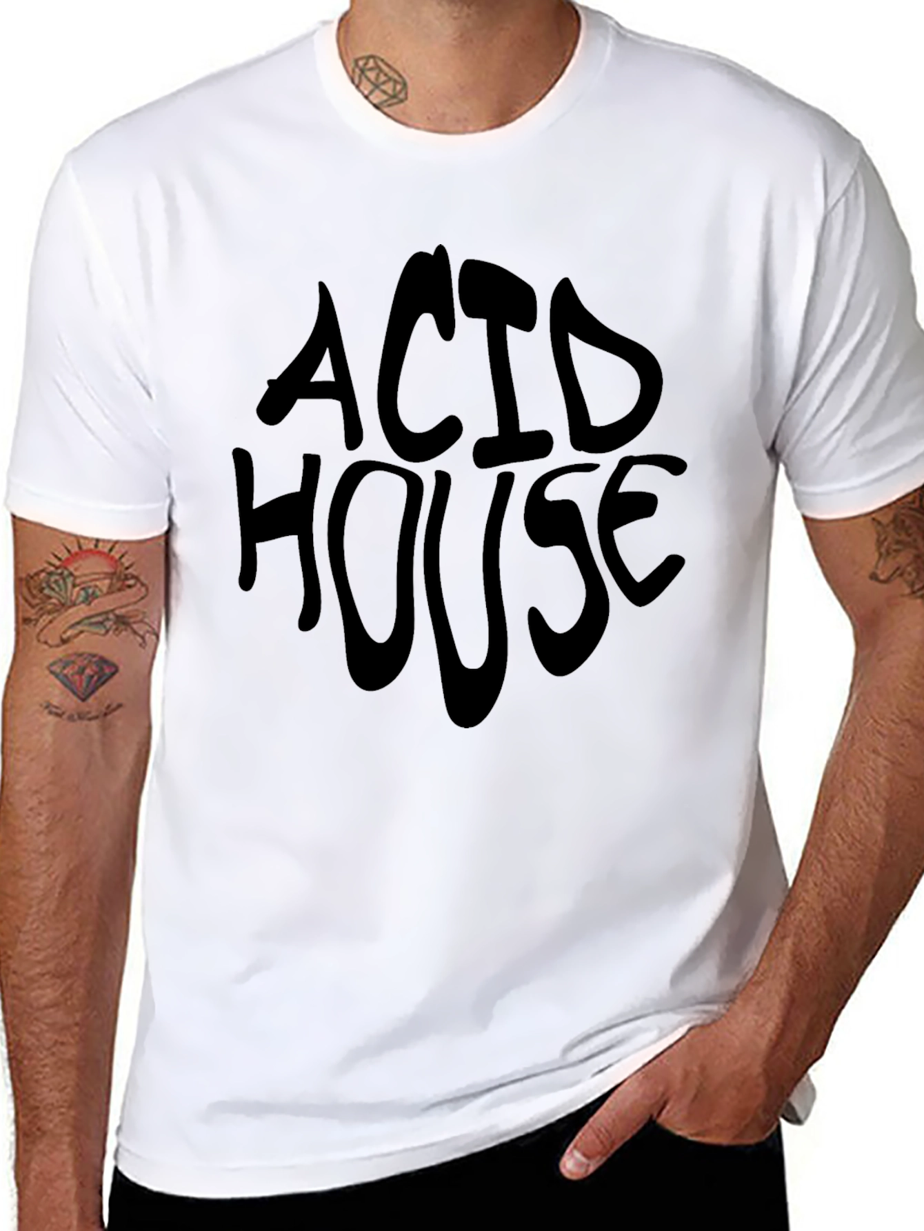 Black Acid House Black T-Shirt view 8