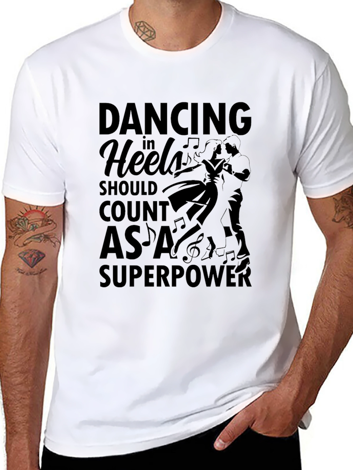 Black Dancing in Heels Superpower T-Shirt view 8