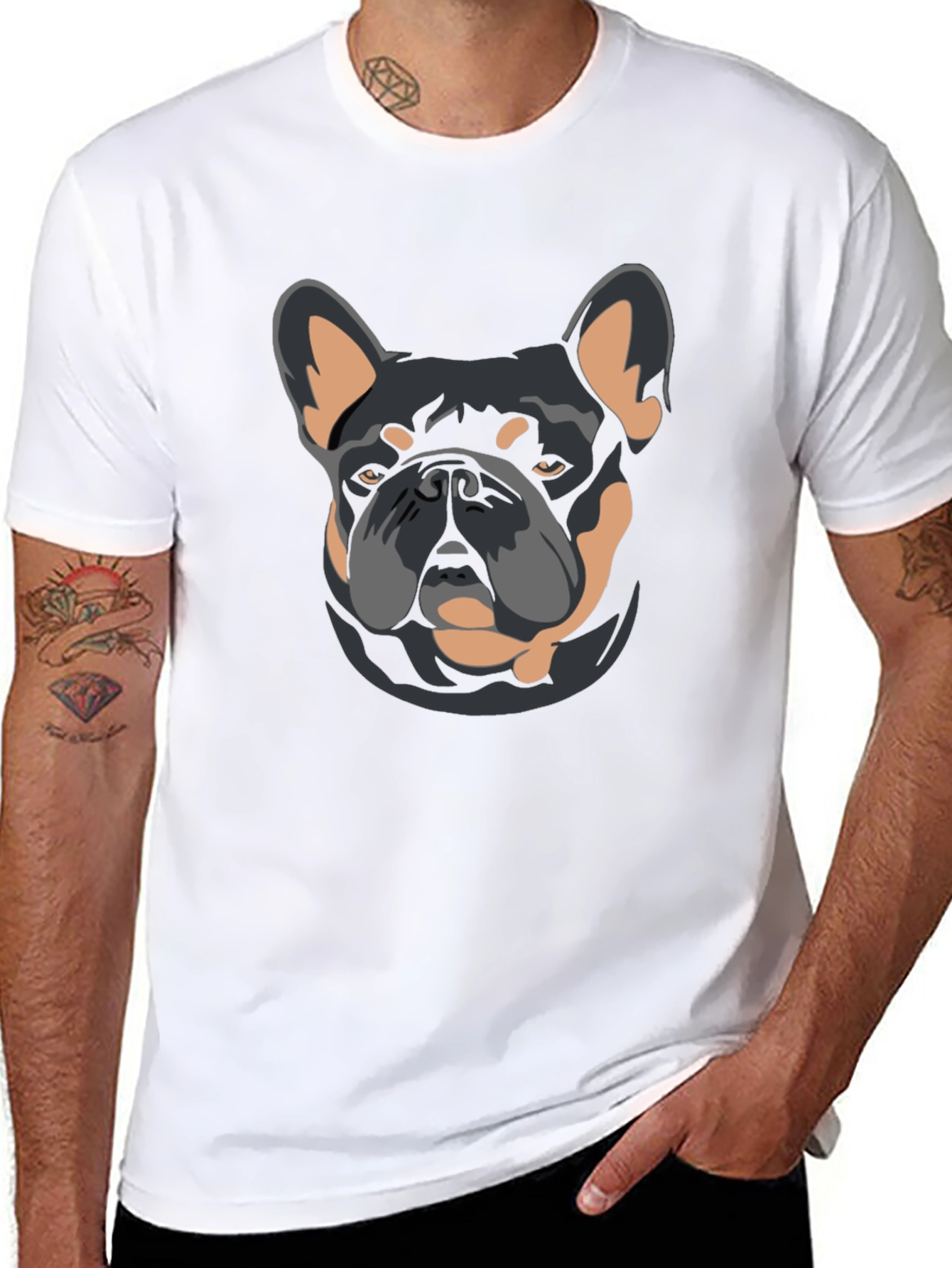 Black Black Dog Graphic T-Shirt - French Bulldog Design view 8