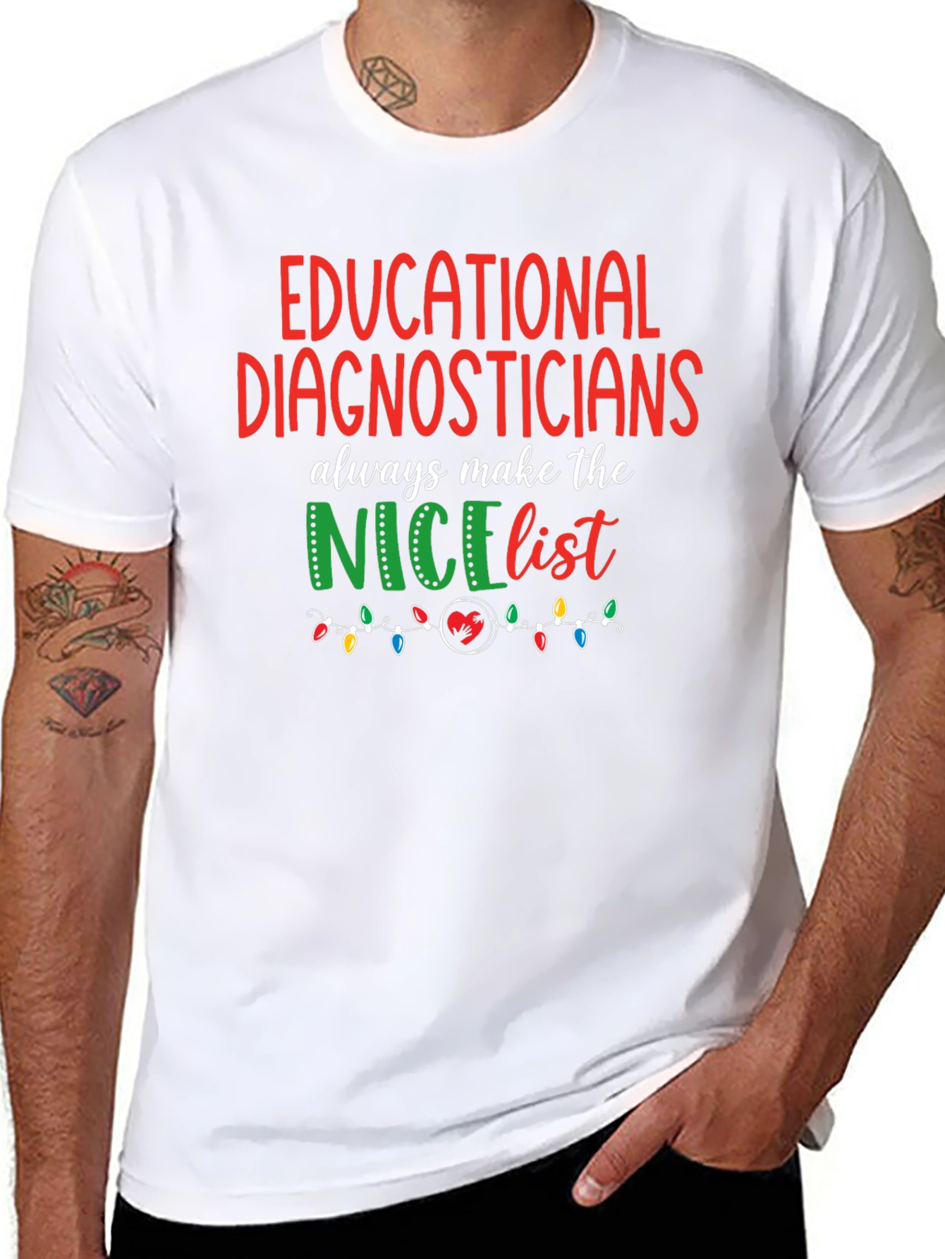 Black Educational Diagnosticians Nice List T-Shirt view 8