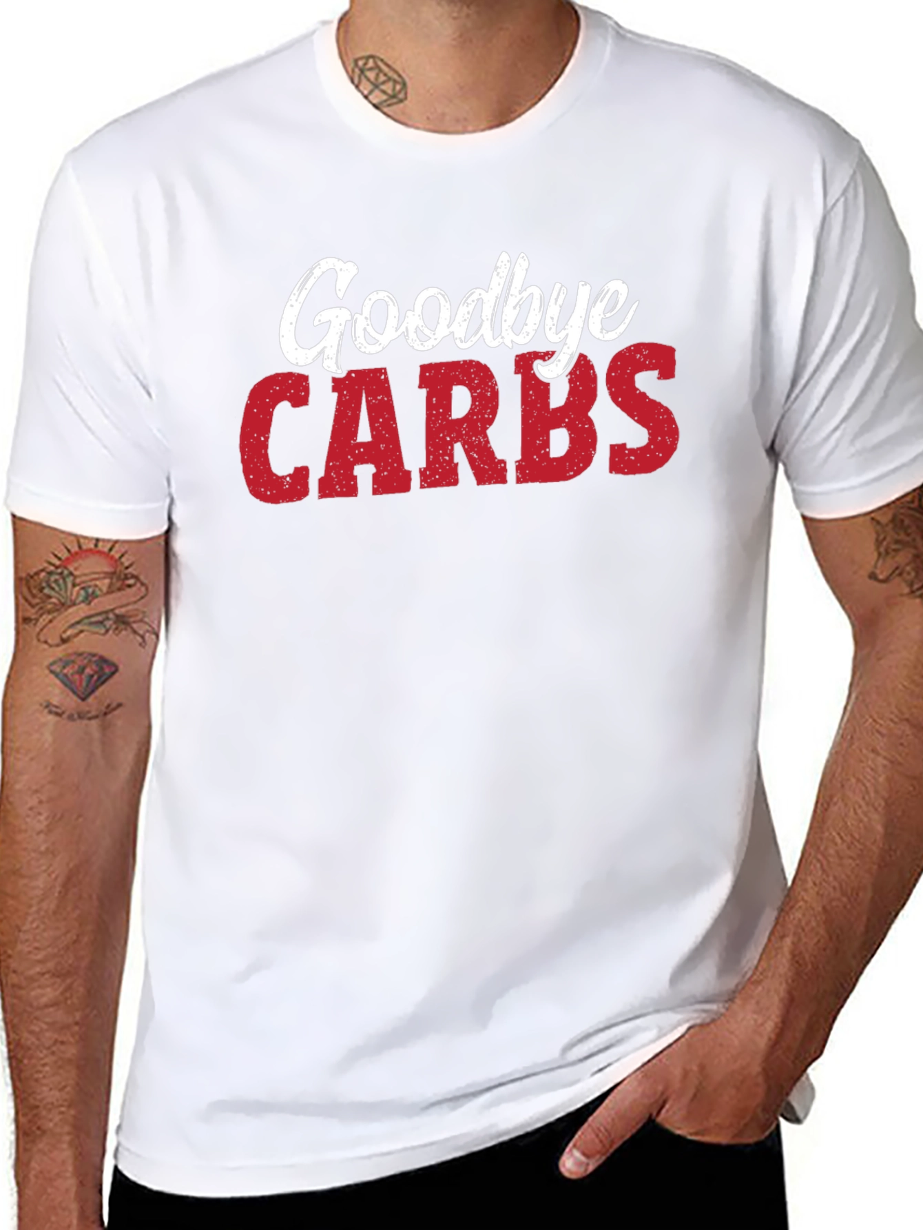 Black Goodbye Carbs T-Shirt - Funny Diet Tee view 8