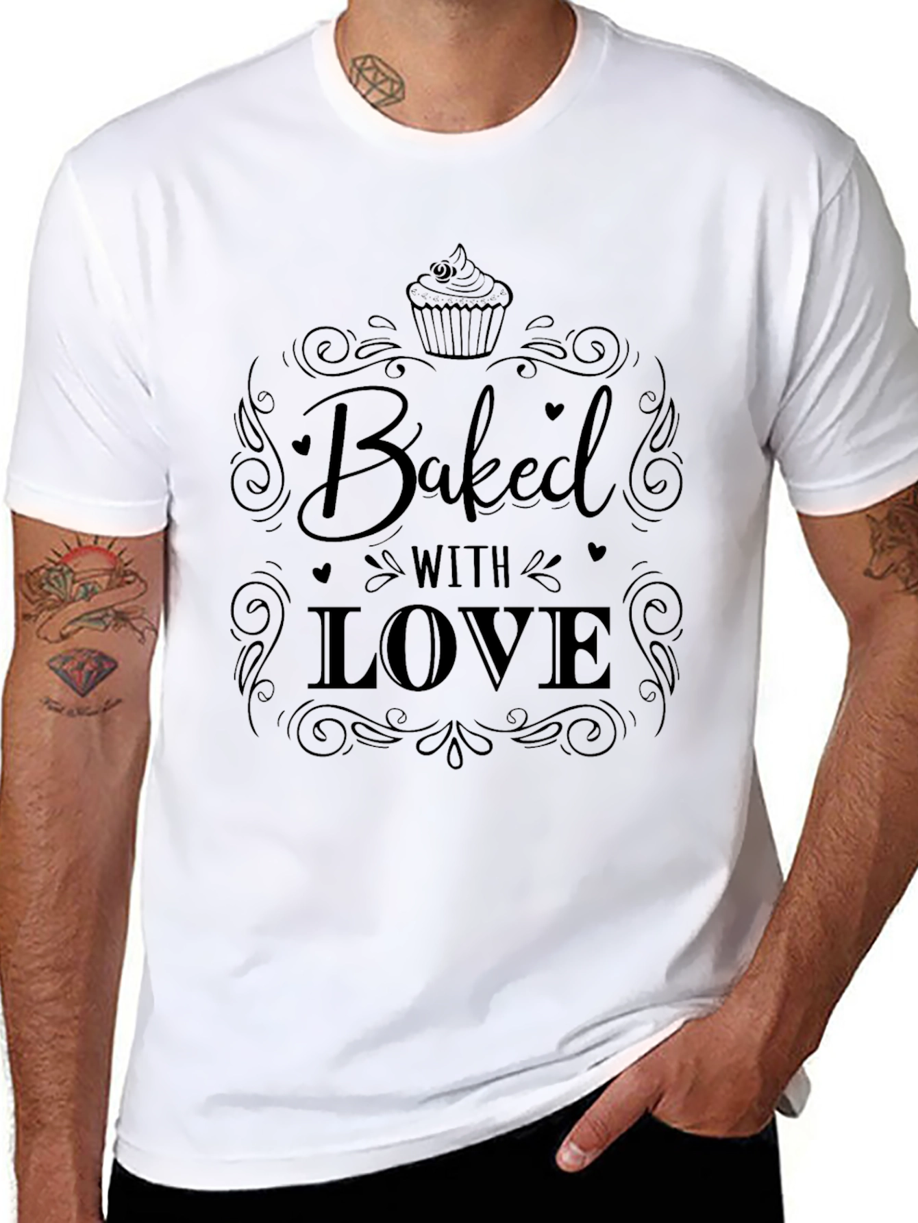 Black Baked With Love Graphic T-Shirt view 8