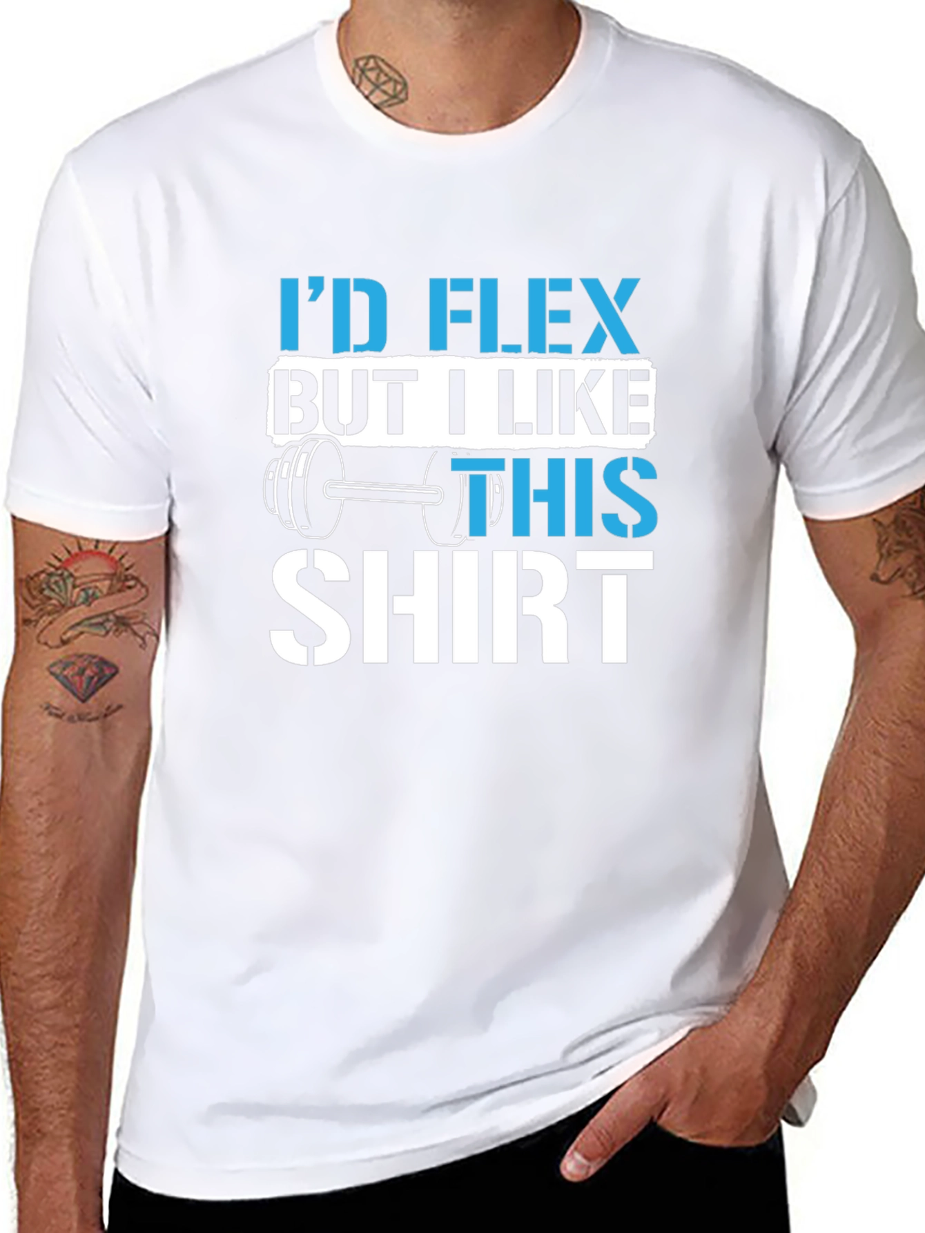 Black I'd Flex But I Like This Shirt Gym Workout T-Shirt view 8