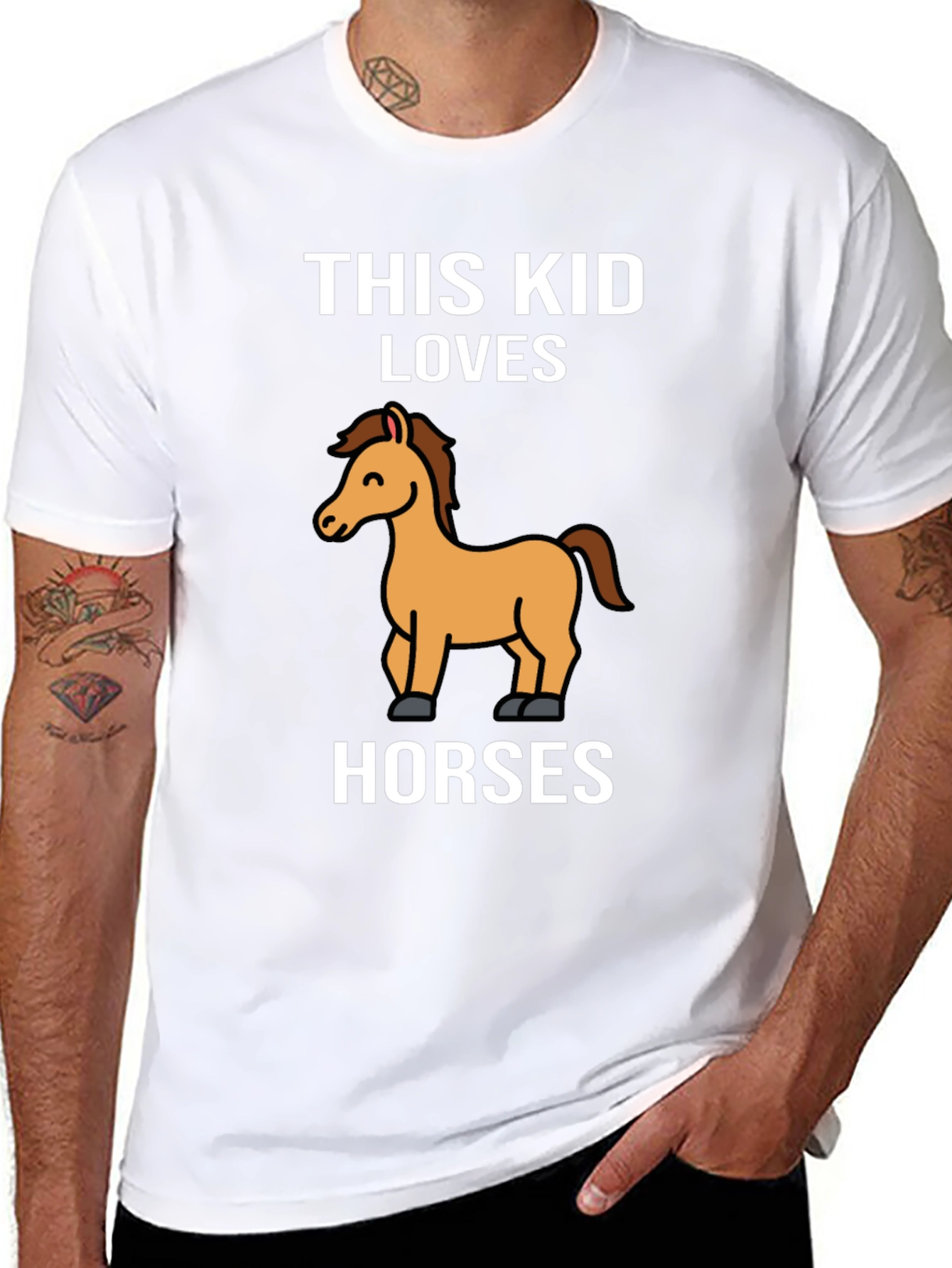 Black This Kid Loves Horses T-Shirt - Black Cotton Tee view 8