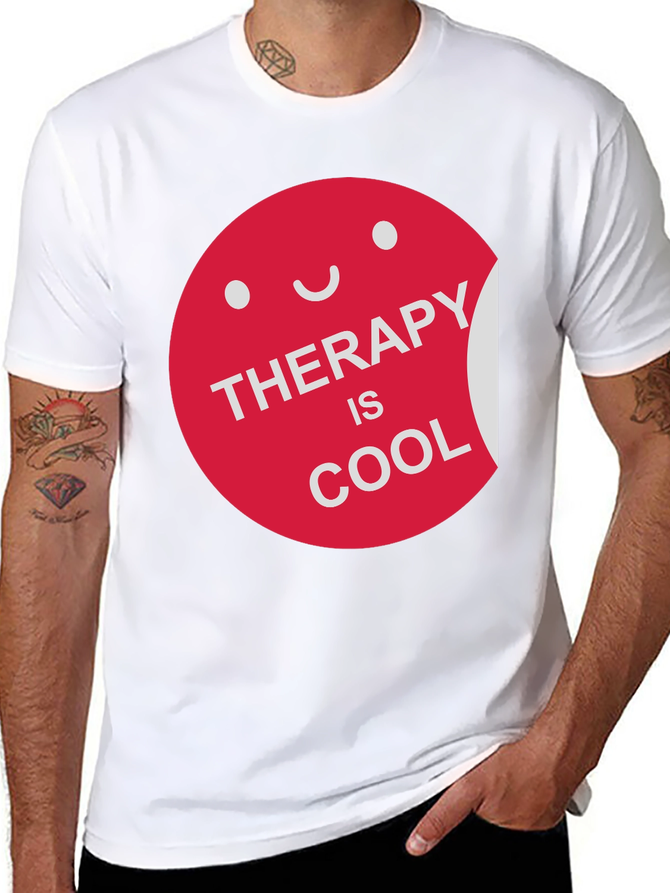Black Therapy is Cool Graphic Tee -  Comfortable Cotton T-Shirt view 8