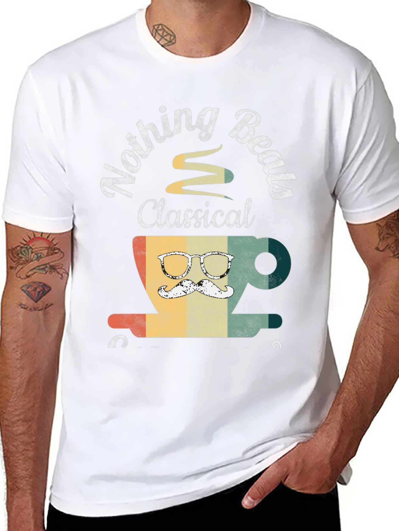 Black Nothing Beats Classical Coffee T-Shirt view 8