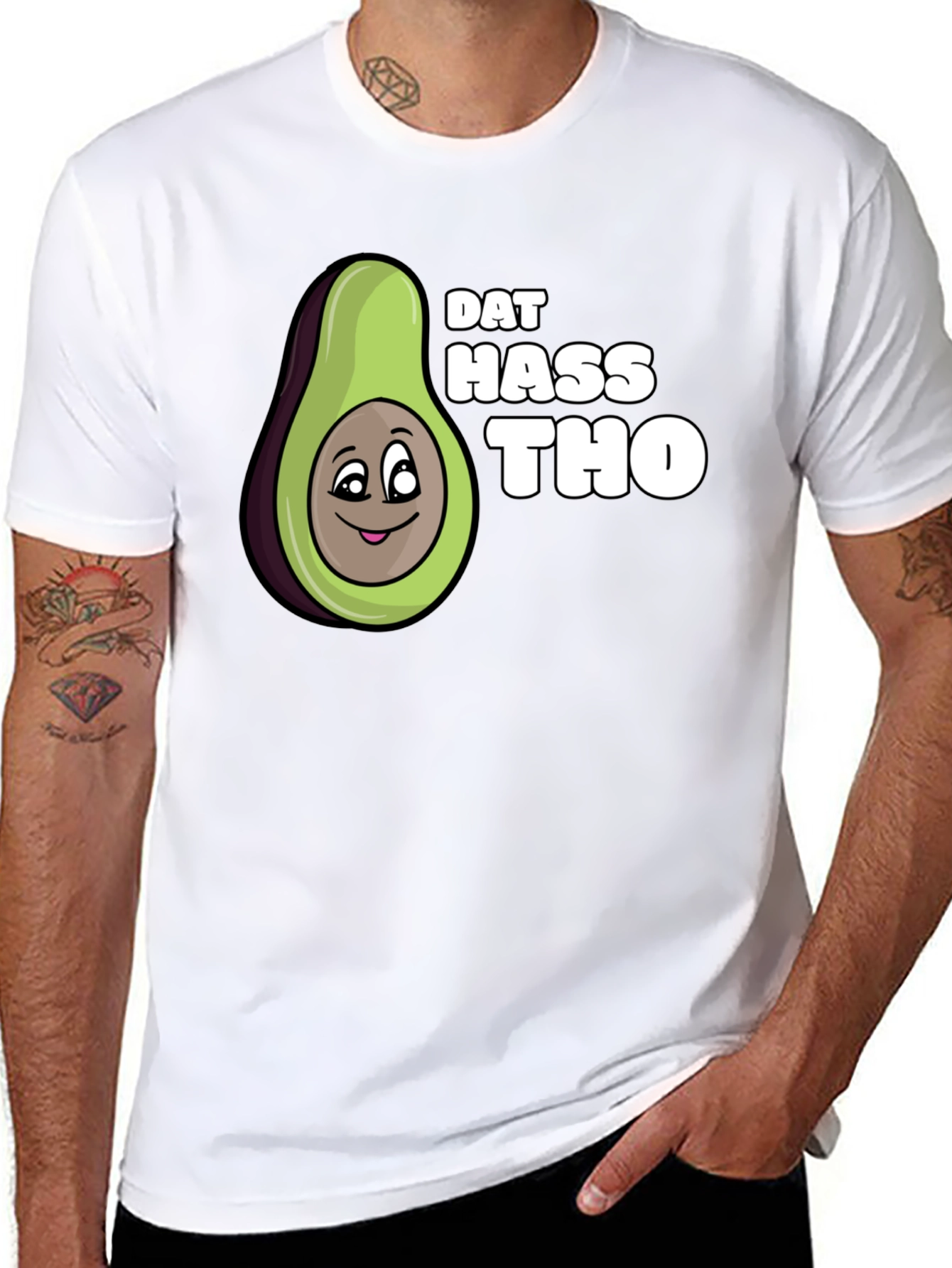 Black Dat Hass Tho Avocado Black T-Shirt Funny Tee view 8