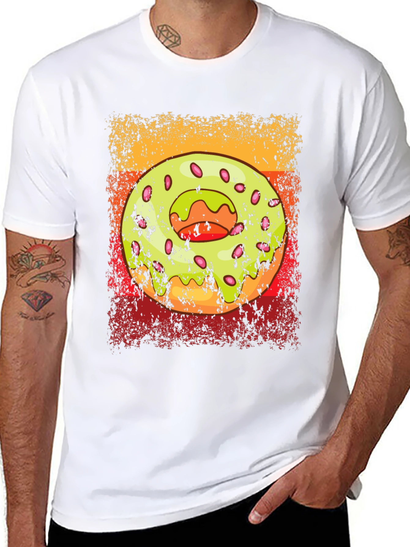 Black Donut Graphic T-Shirt - Trendy Casual Wear view 8