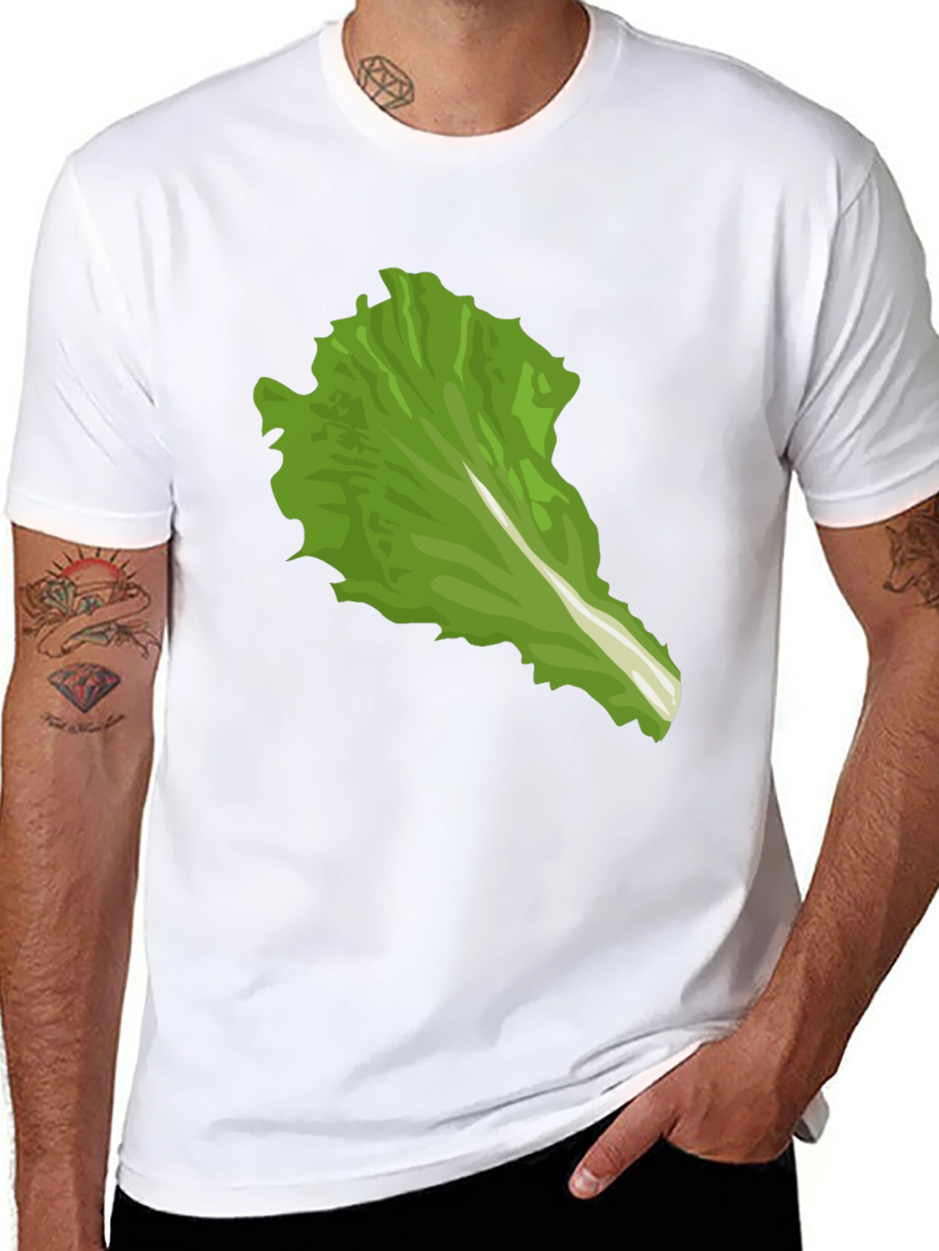 Black Lettuce Leaf Graphic Tee - Unique Food Lover Shirt view 8