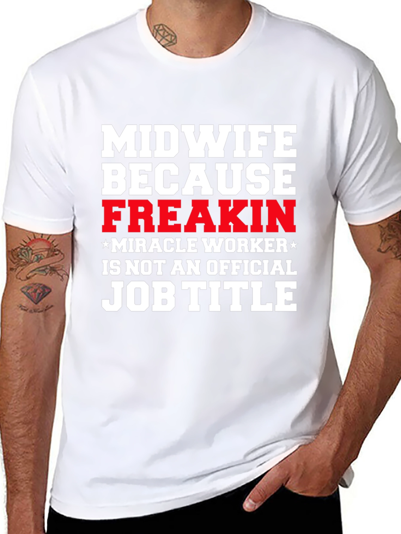 Black Midwife Freakin' Miracle Worker T-Shirt view 8