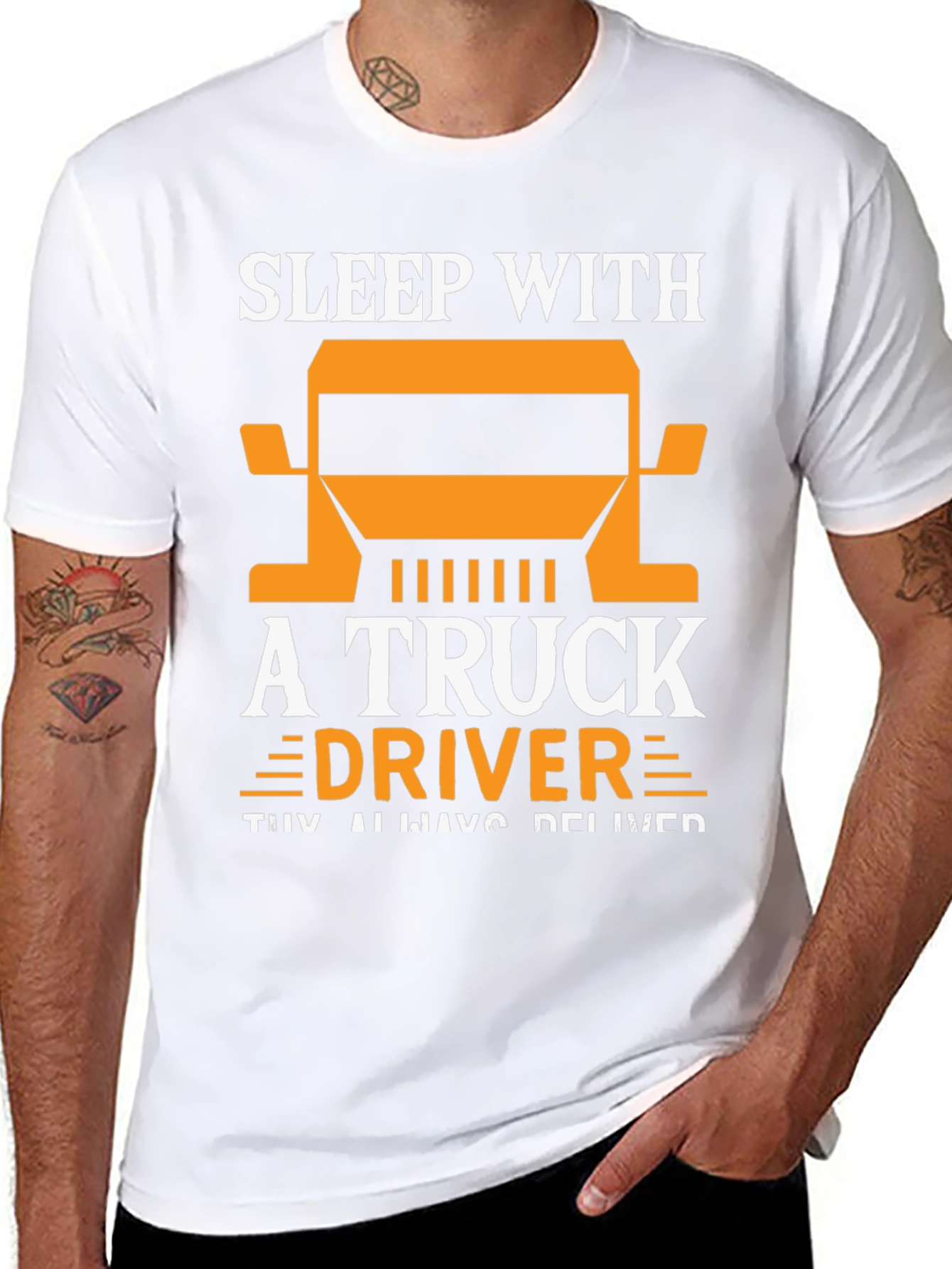 Black Sleep with a Truck Driver T-Shirt view 8