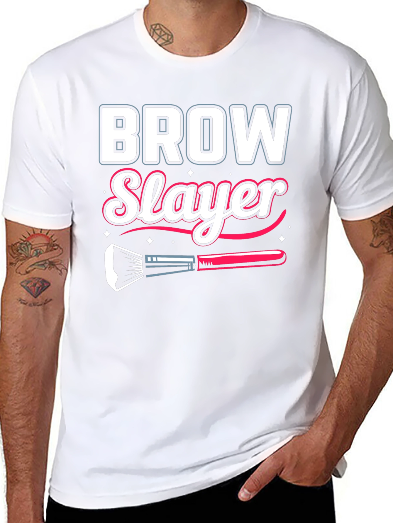 Black Brow Slayer T-Shirt - Makeup Artist Gift view 8