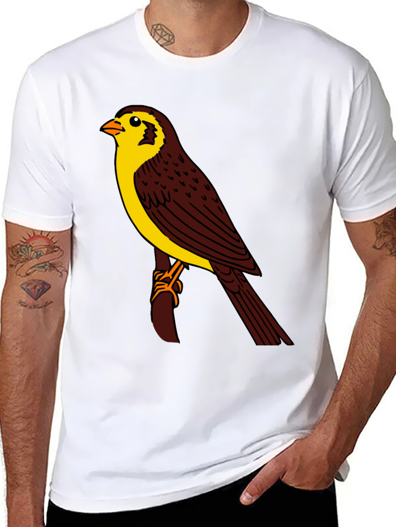 Black Bird Graphic T-Shirt - Black Crew Neck view 8