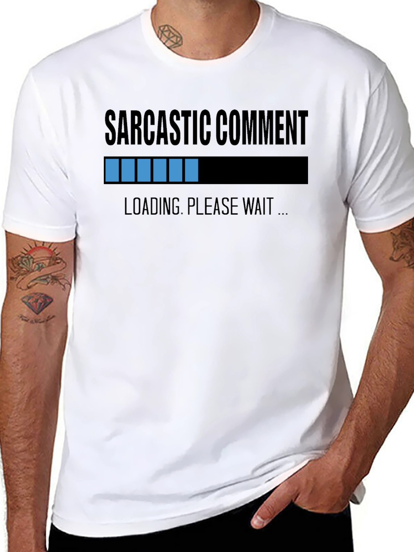 Black Sarcastic Comment Loading T-Shirt view 8
