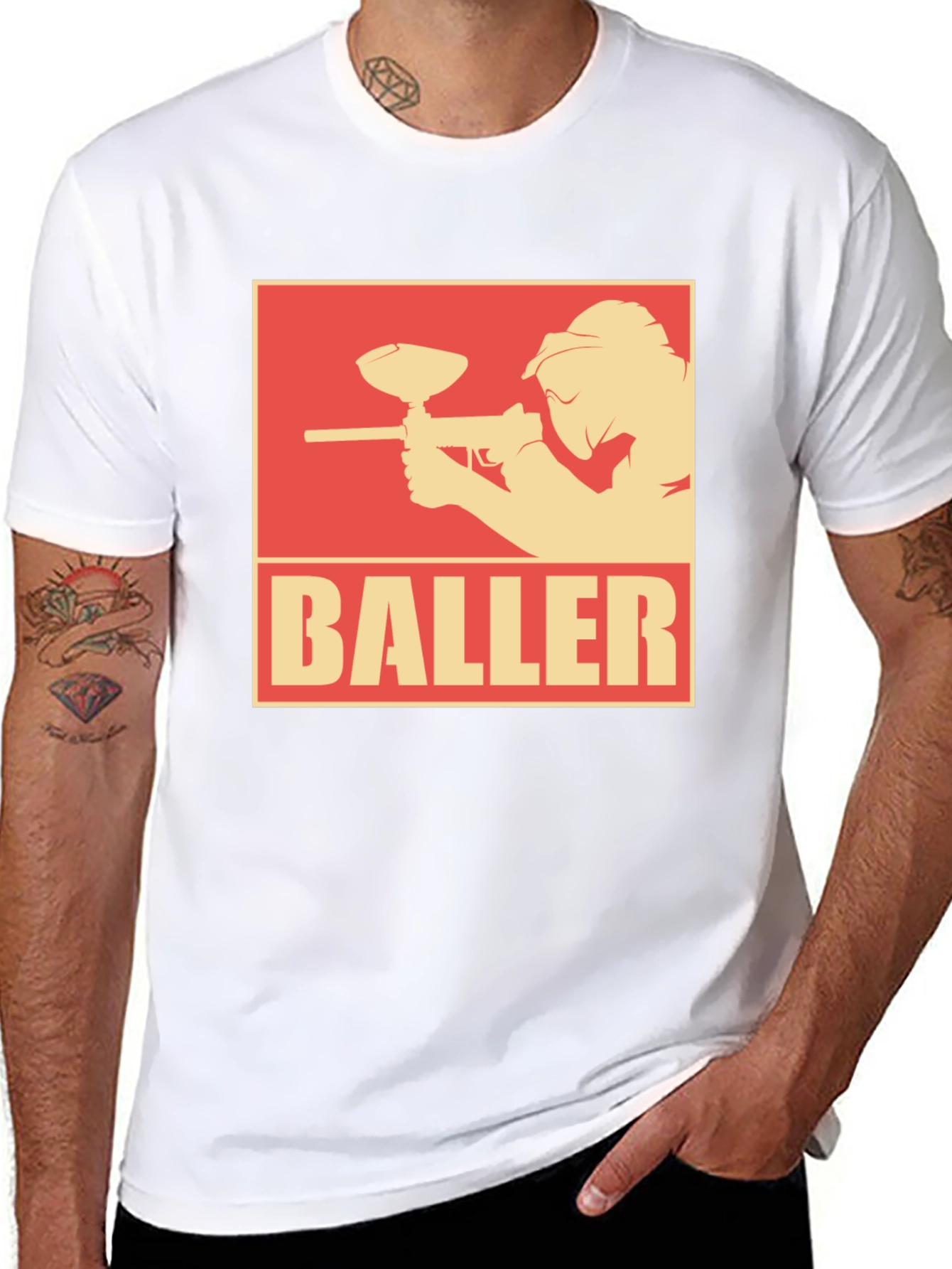 Black Baller Paintball T-Shirt - Black Graphic Tee view 8