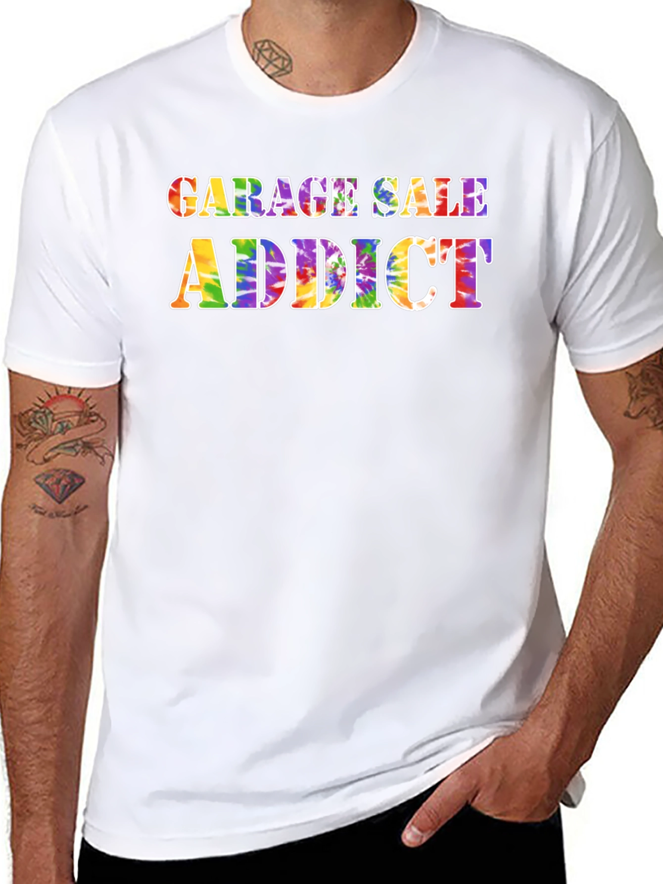 Garage Sale Addict Tie-Dye Graphic Tee - 8