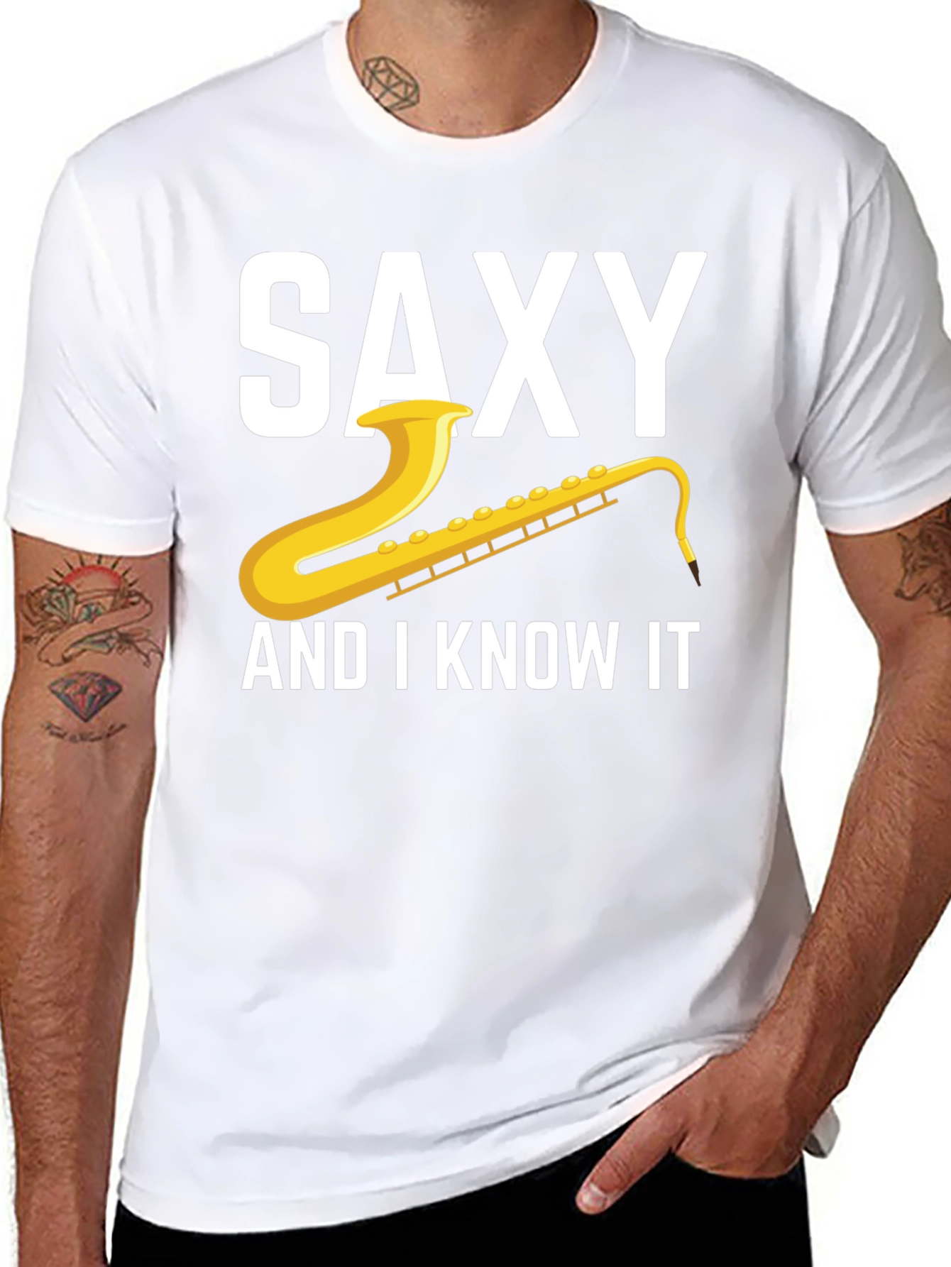 Black Saxy And I Know It T-Shirt view 8
