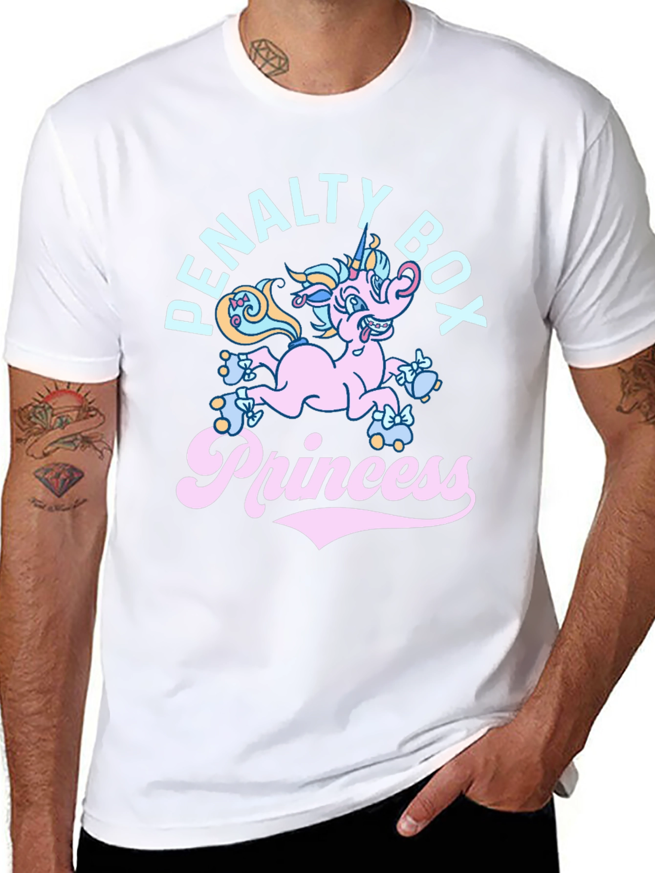 Black Penalty Box Princess T-Shirt - Funny Unicorn Tee view 8