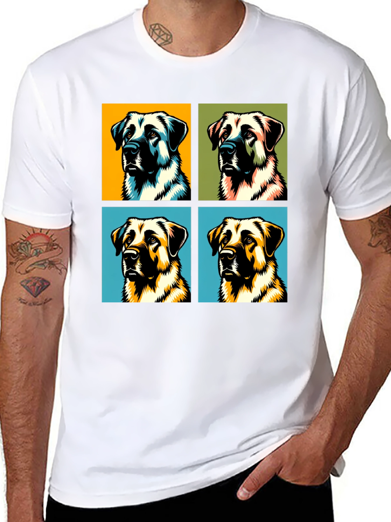 Black Dog Pop Art Black T-Shirt view 8