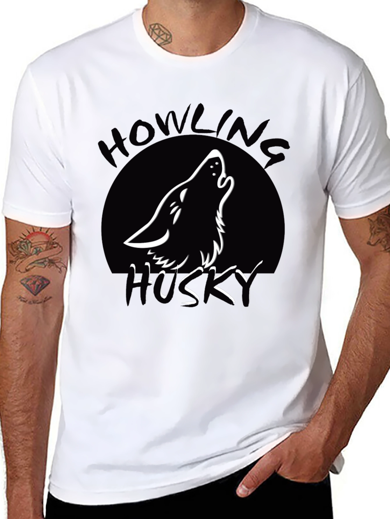 Howling Husky T-Shirt - Black - 8