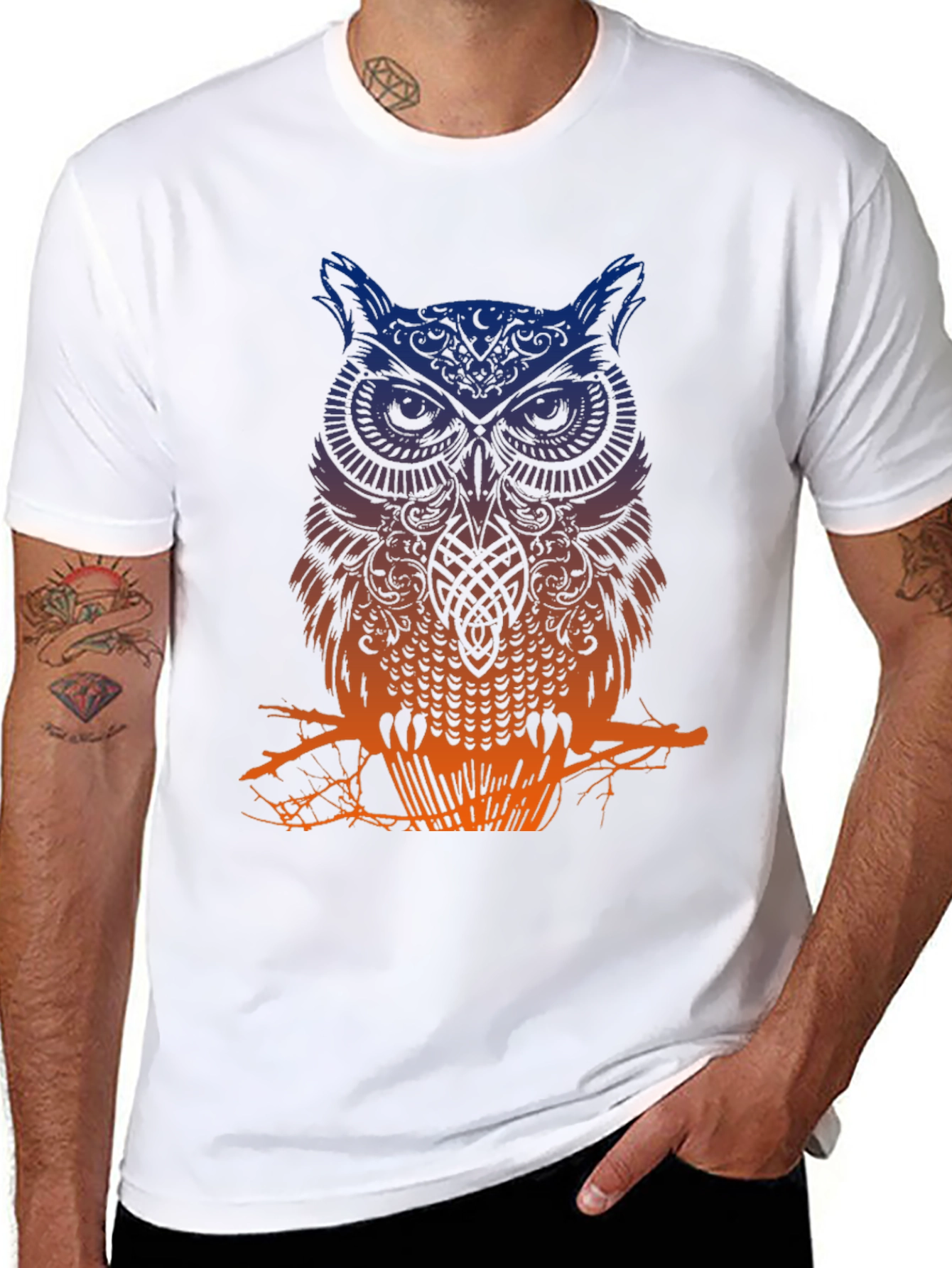 Black Owl Graphic Tee - Men's Black T-Shirt view 8