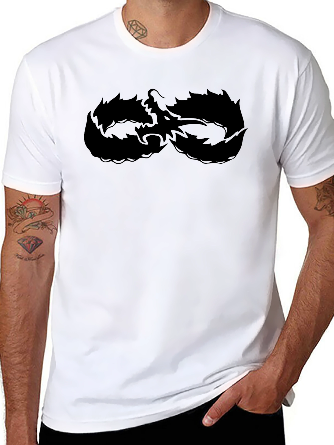 Black Bold Black Dragon Infinity T-Shirt view 8