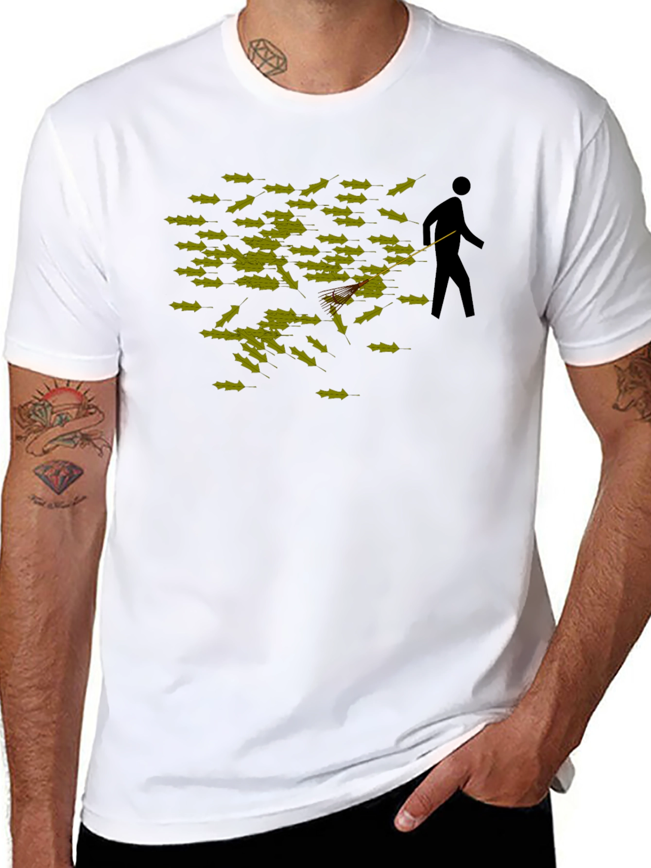 Black Funny Poop Swatter T-Shirt view 8