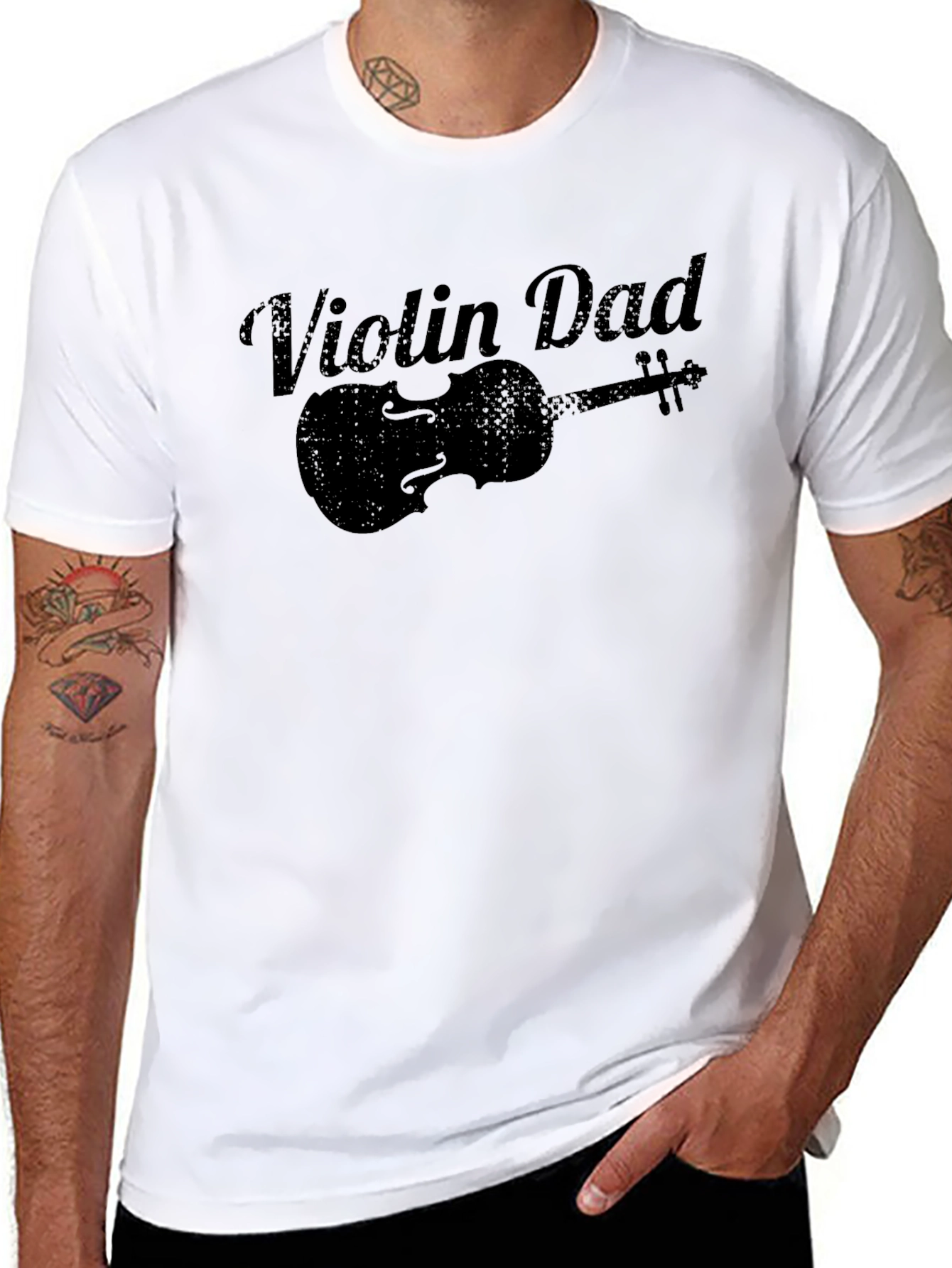 Black Violin Dad Black Graphic Tee view 8