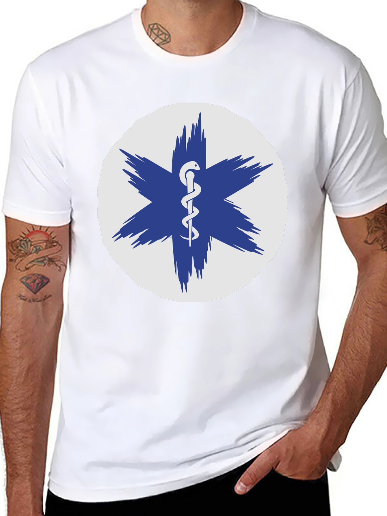 Black Medical Star of Life Black T-Shirt view 8