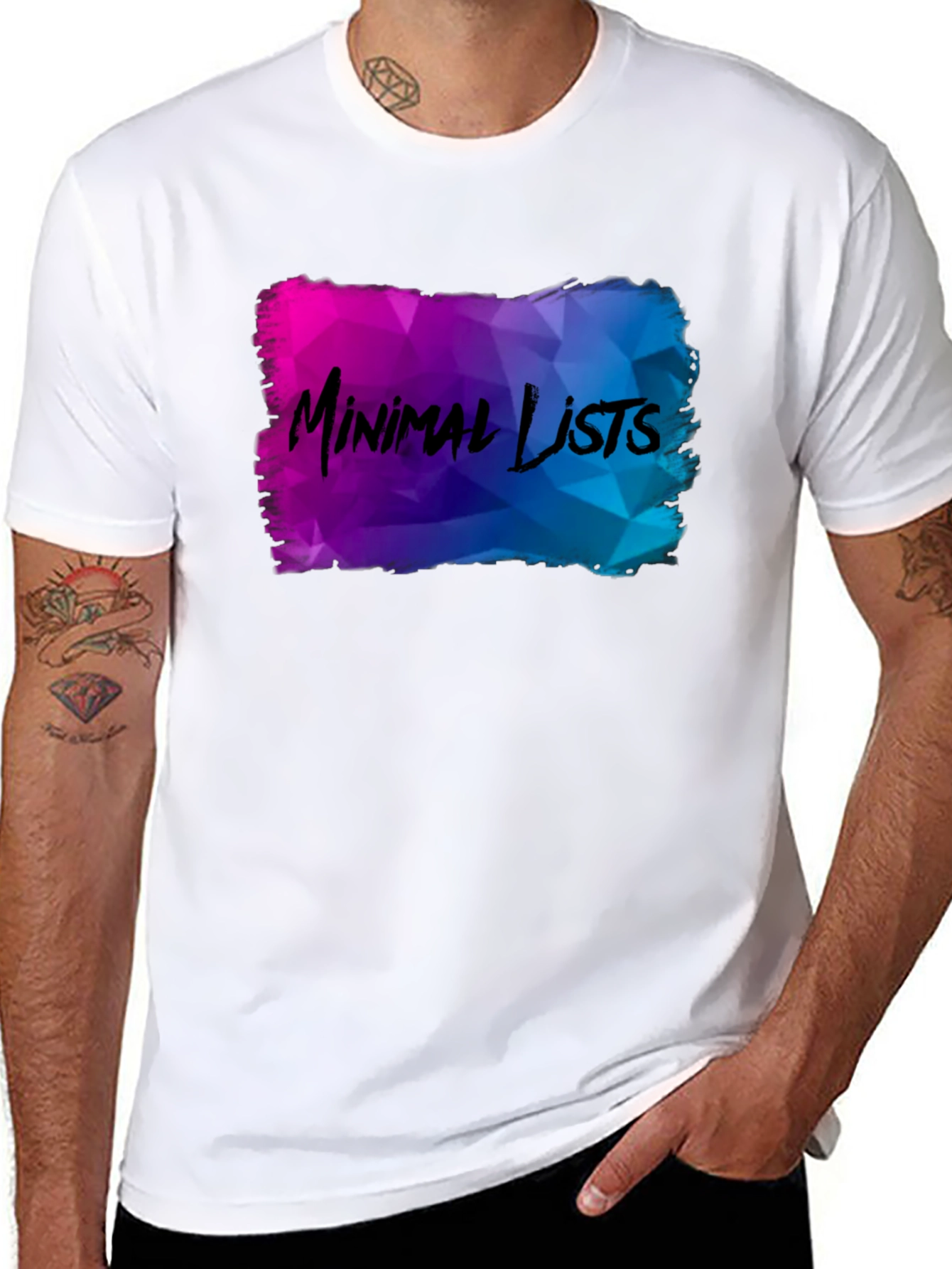 Black Minimal Lists Graphic T-Shirt - Unique Design view 8