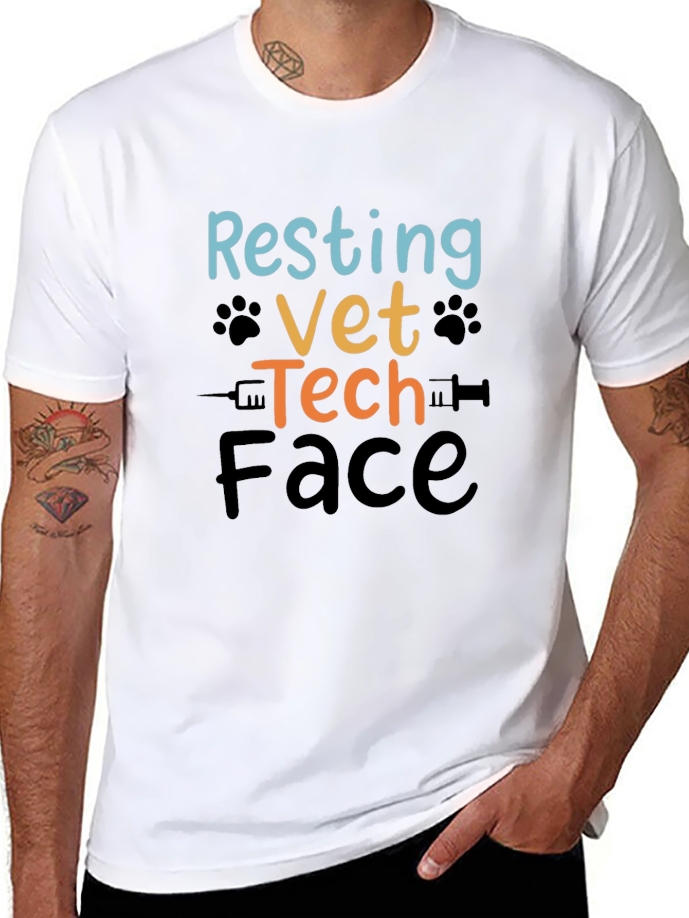 Resting Vet Tech Face T-Shirt - 8