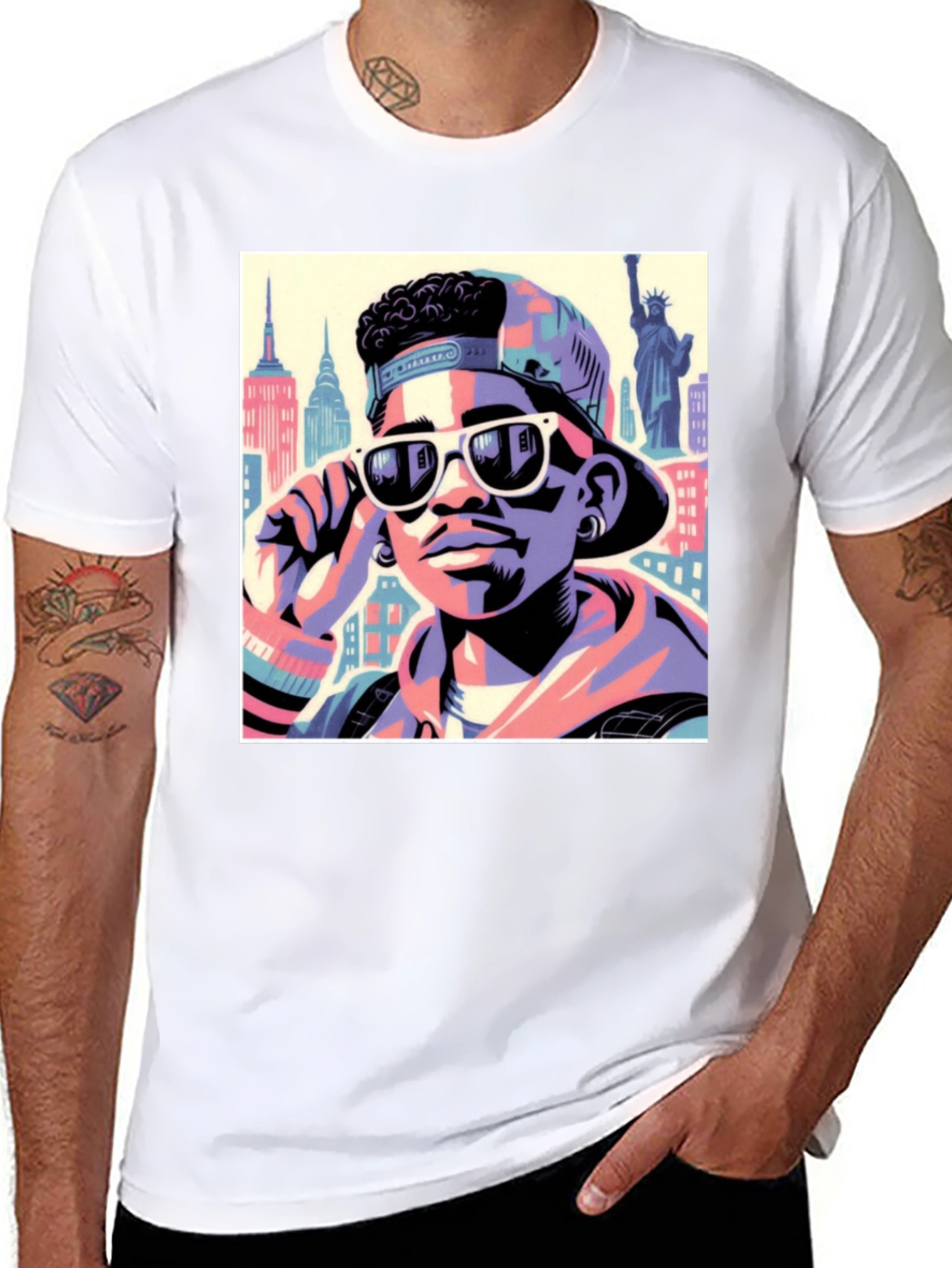 Black Fresh Prince Style T-Shirt - Cool Graphic Tee view 8