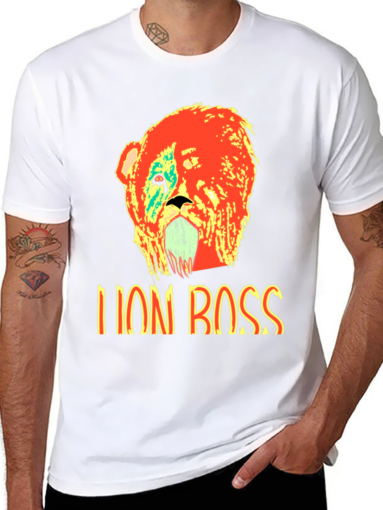 Black Lion Boss Graphic T-Shirt - Bold Design view 8