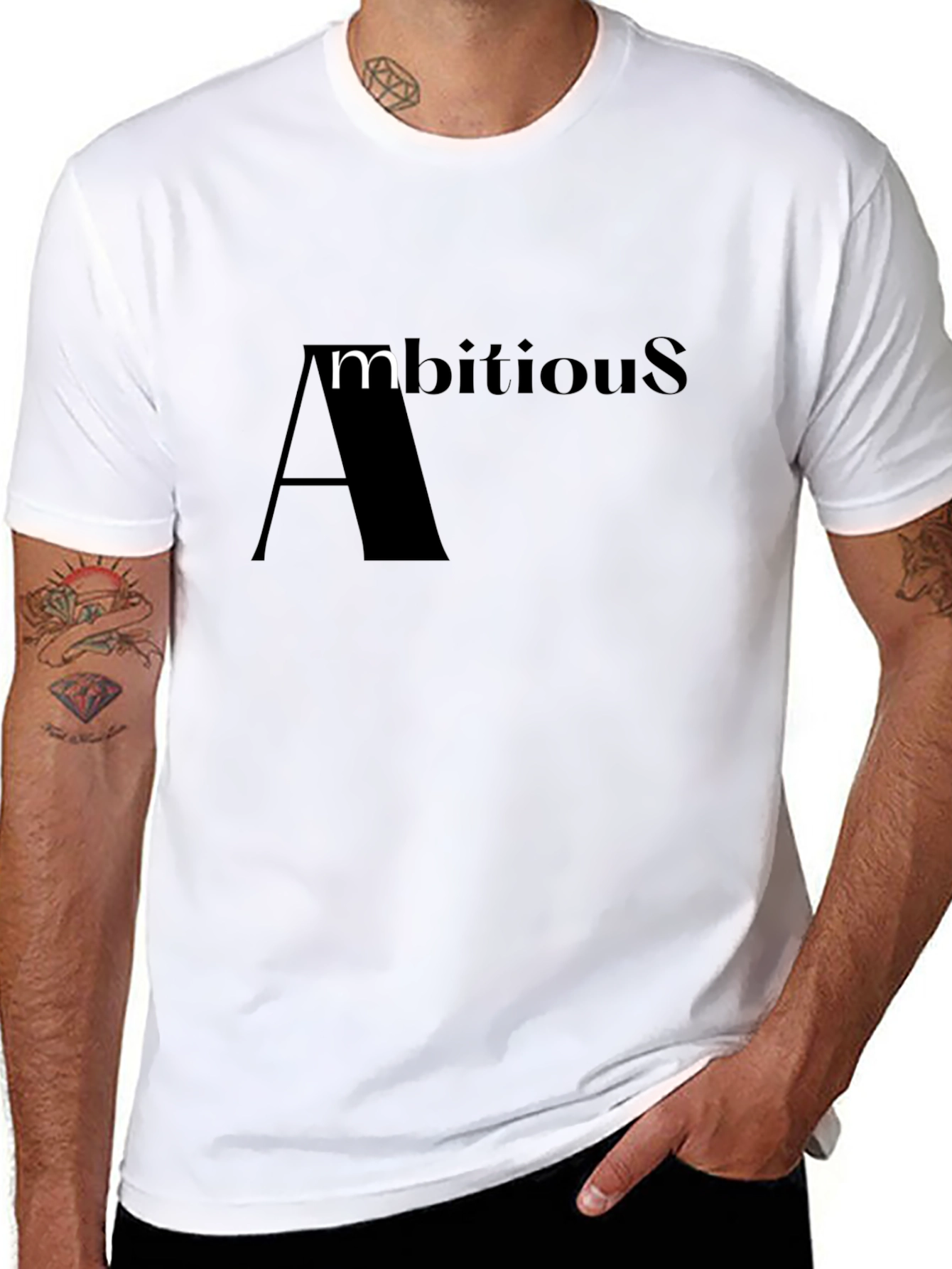 Black Ambitious Graphic Black T-Shirt view 8