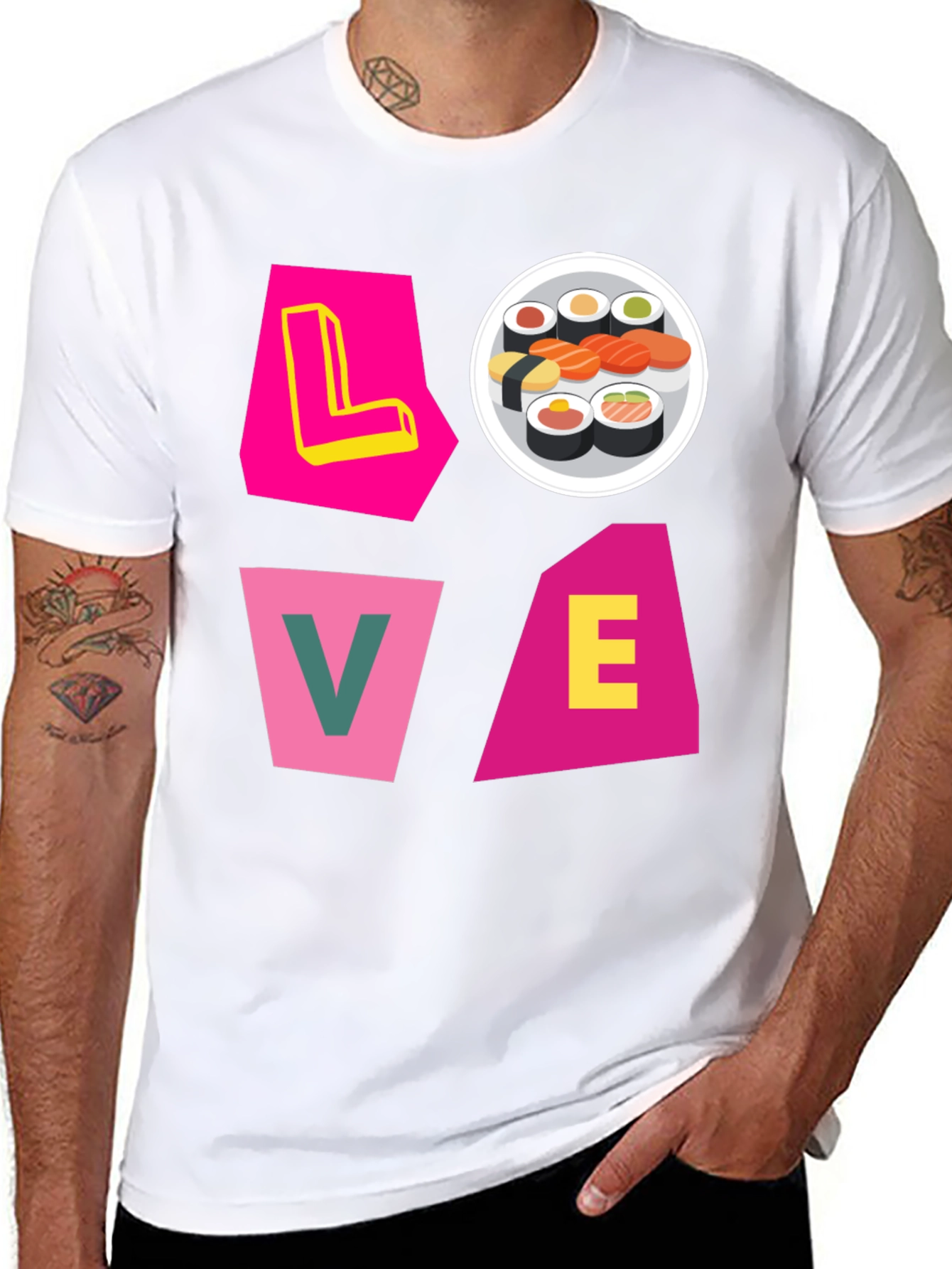 Black Sushi Lover Graphic Tee - Unique Design view 8