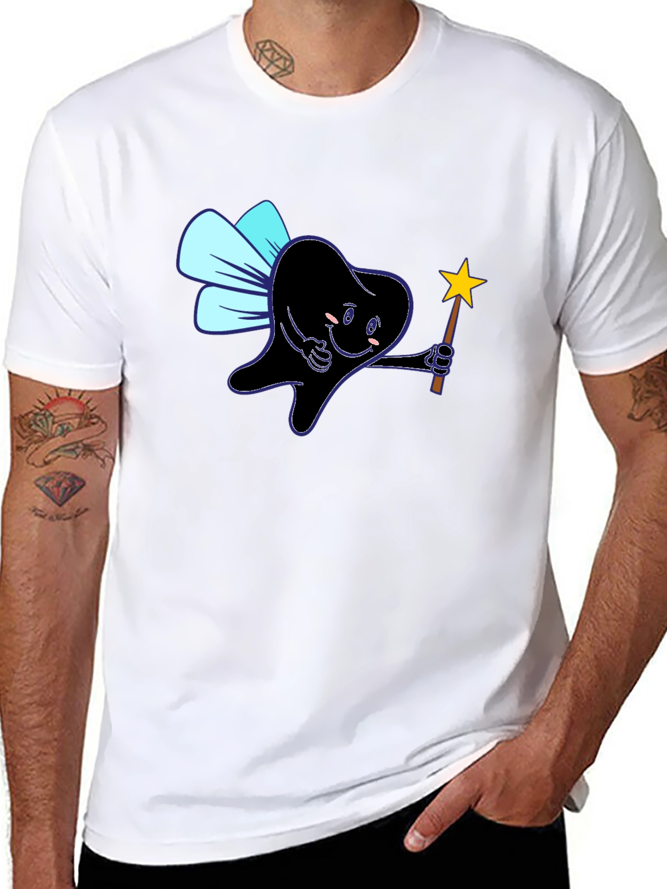 Black Tooth Fairy T-Shirt - Fun Dentist Tee view 8