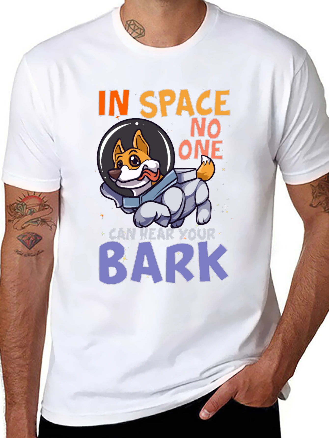 Black In Space No One Can Hear Your Bark Dog T-Shirt view 8
