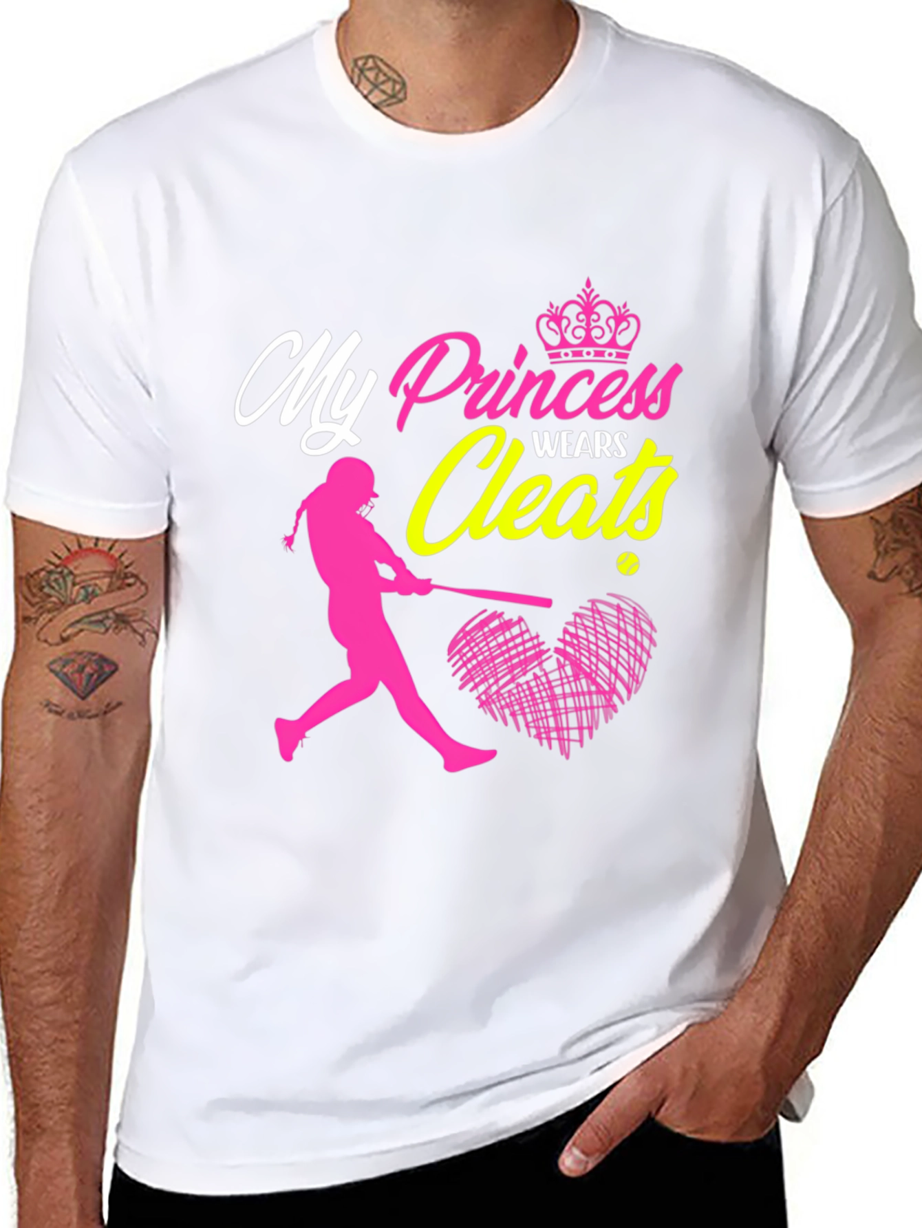 Black My Princess Wears Cleats T-Shirt view 8