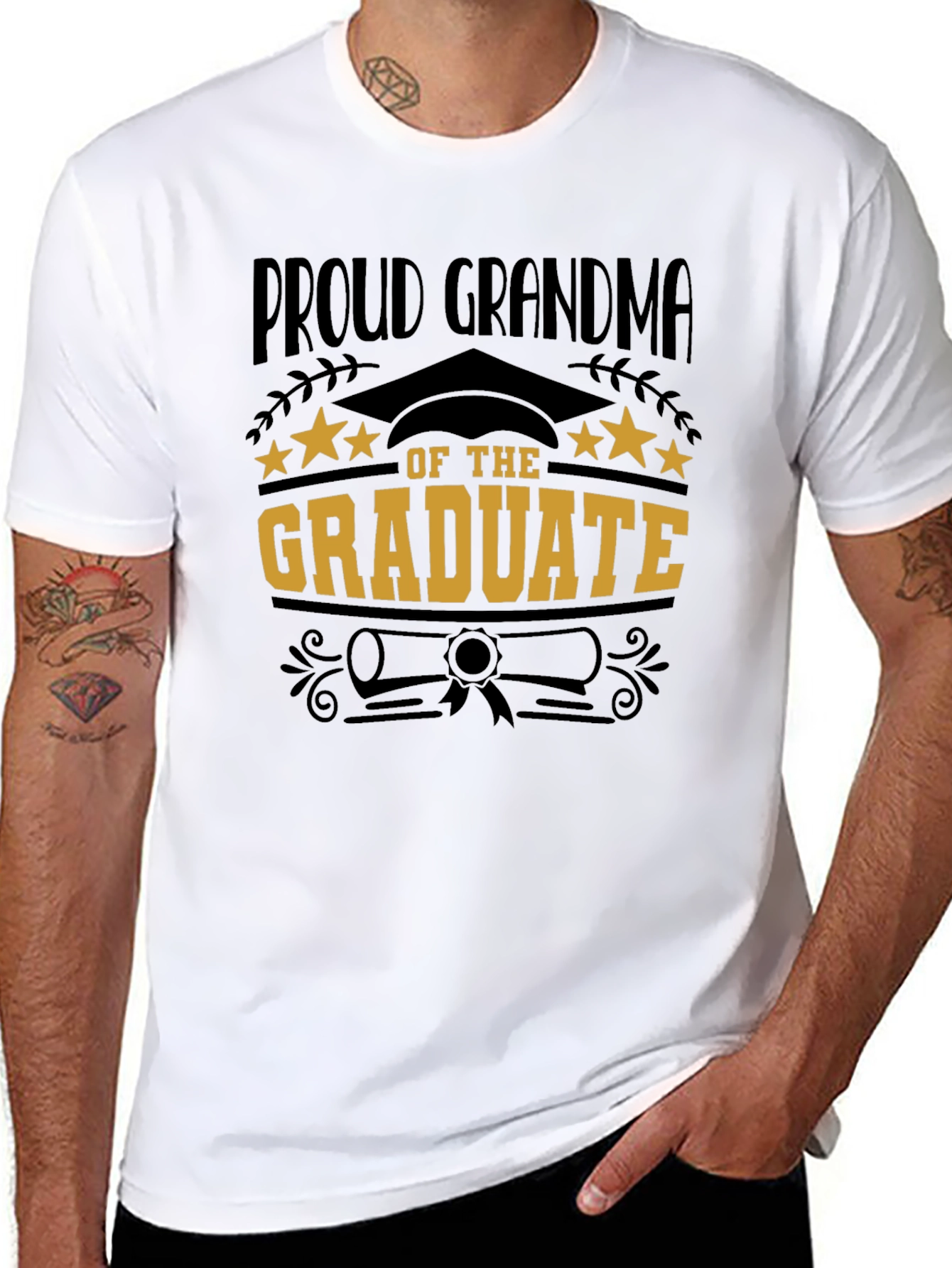 Black Proud Grandma of the Graduate T-Shirt view 8