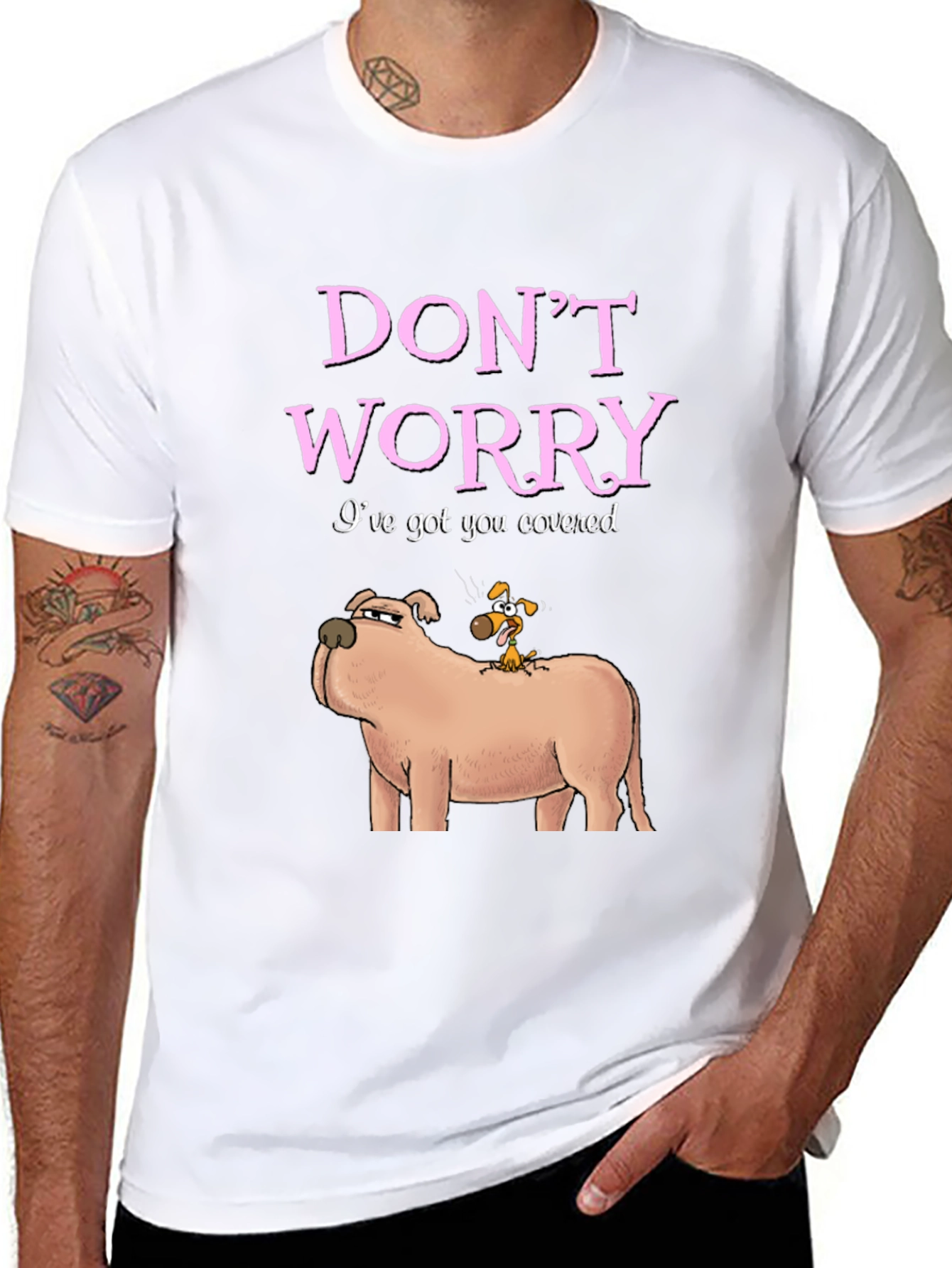Black Don't Worry I've Got You Covered Dog T-Shirt view 8