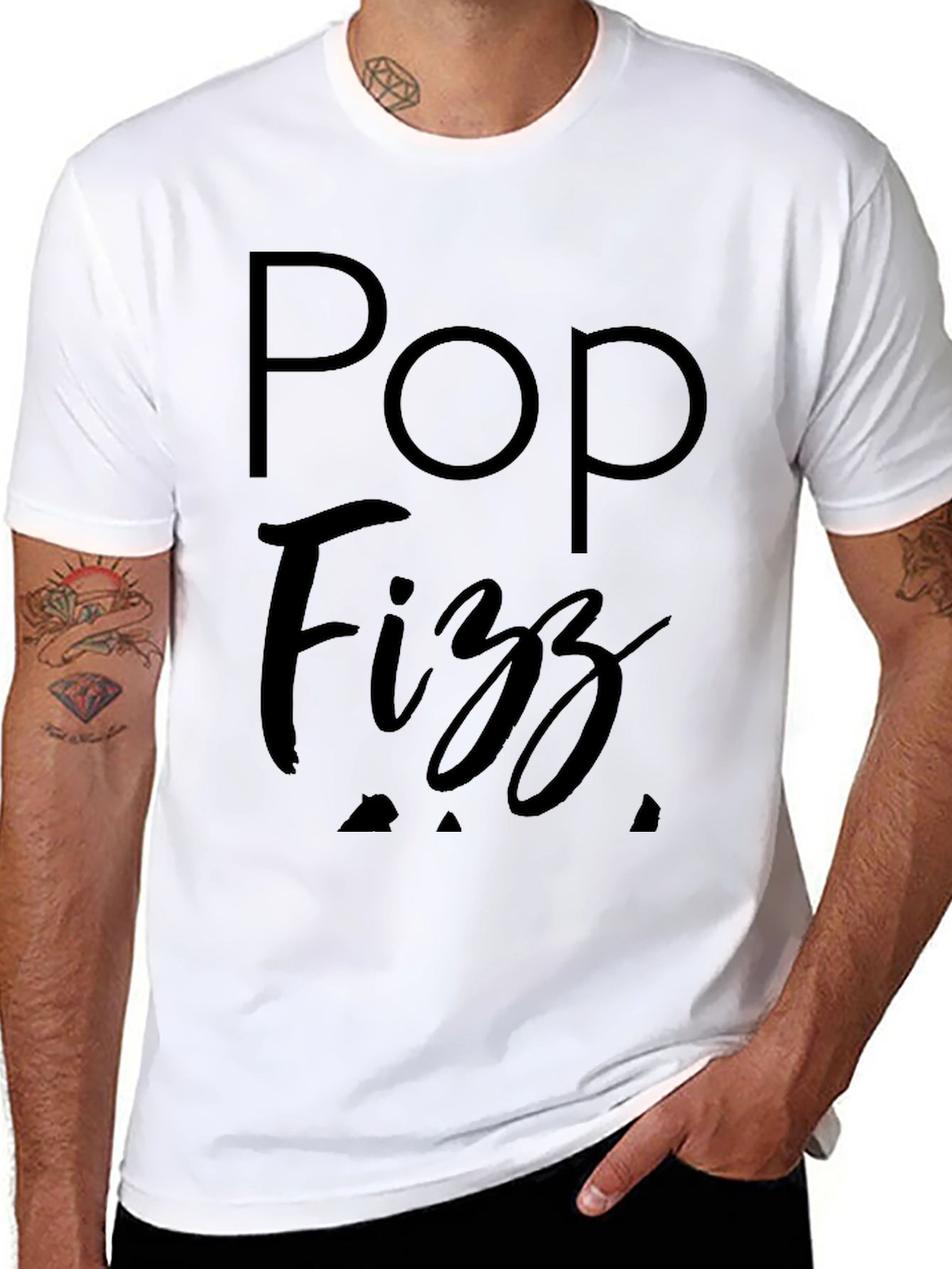 Black Pop Fizz Graphic Tee - Black Cotton T-Shirt view 8