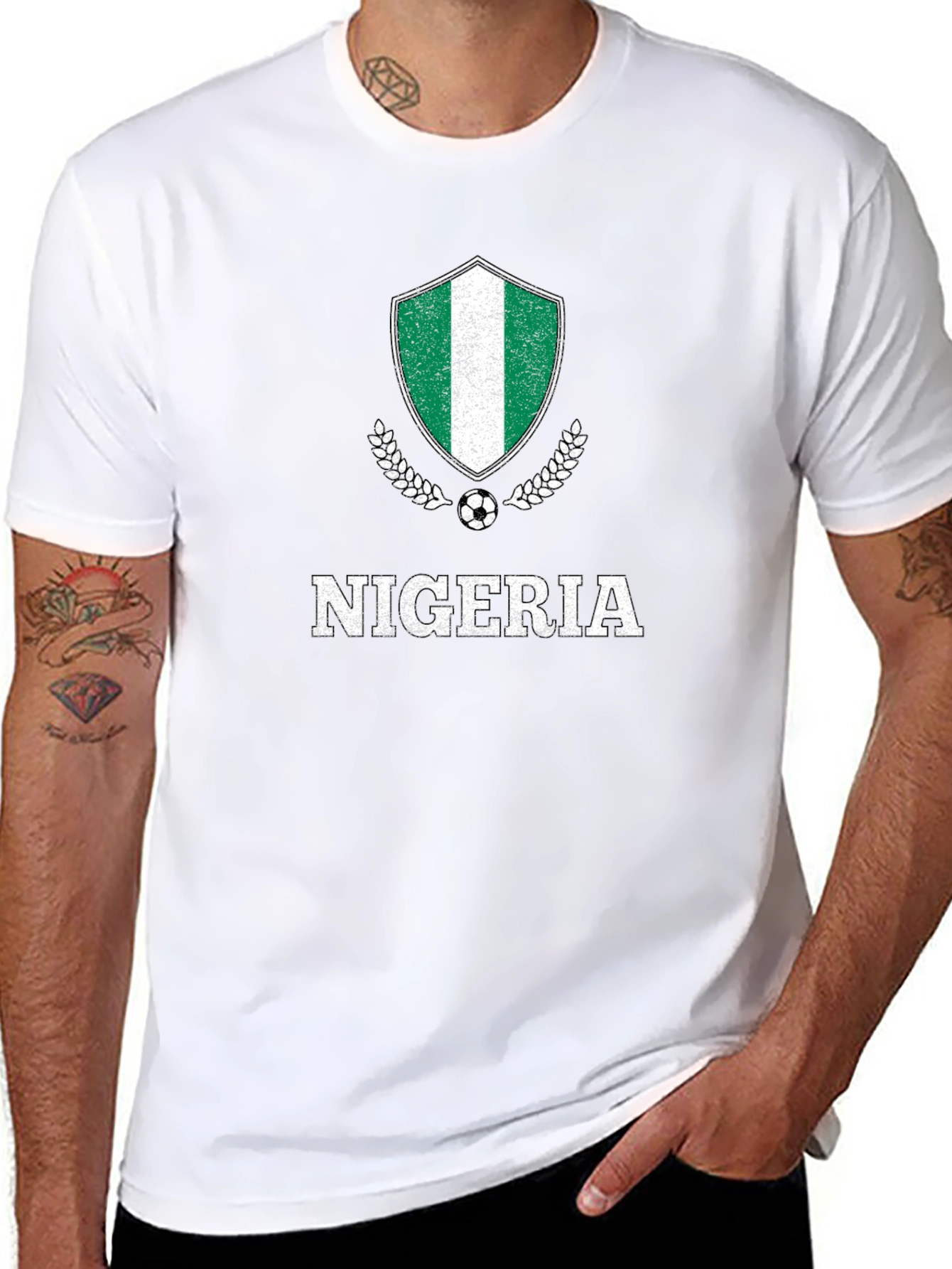 Black Nigeria Soccer T-Shirt - Country Pride Tee view 8