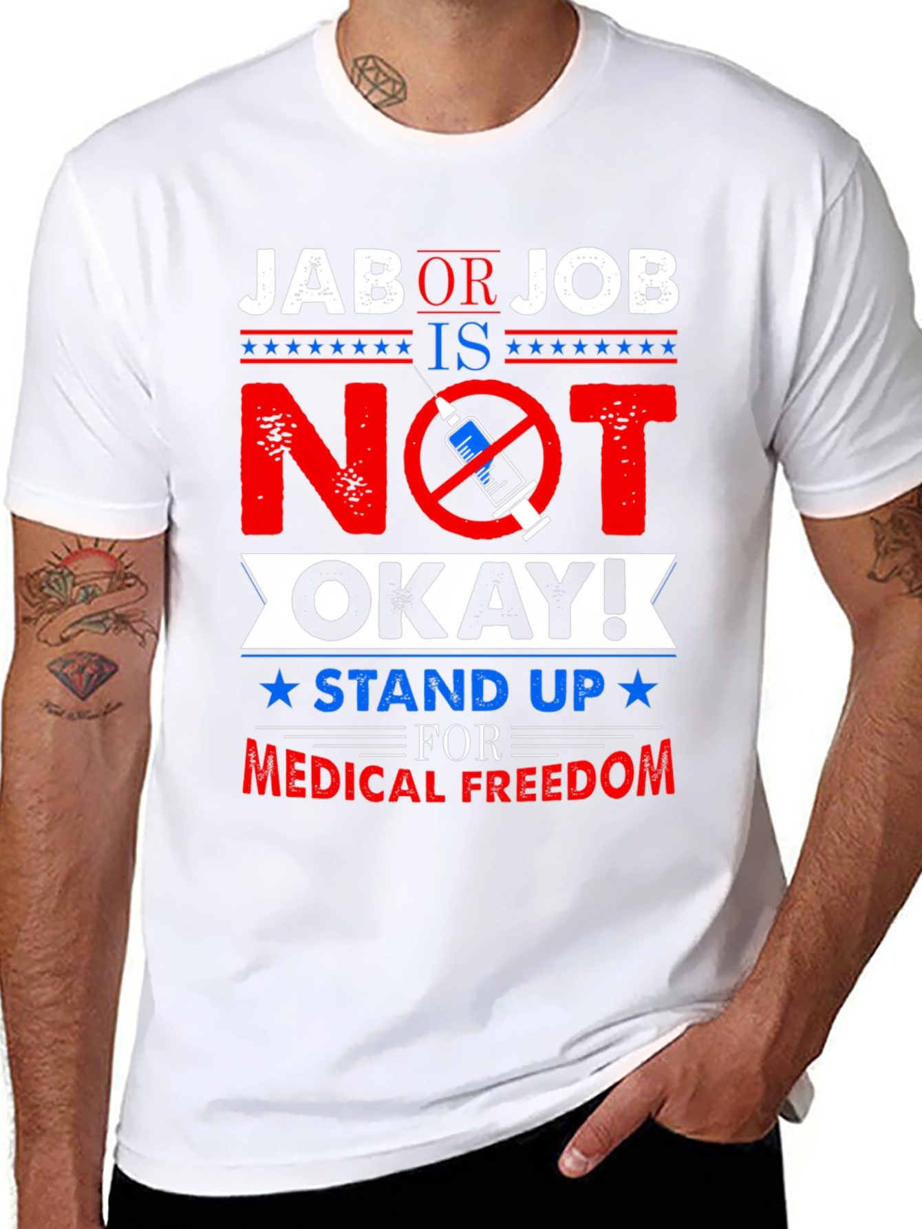 Black Jab or Job Anti Vaccine T-Shirt view 8