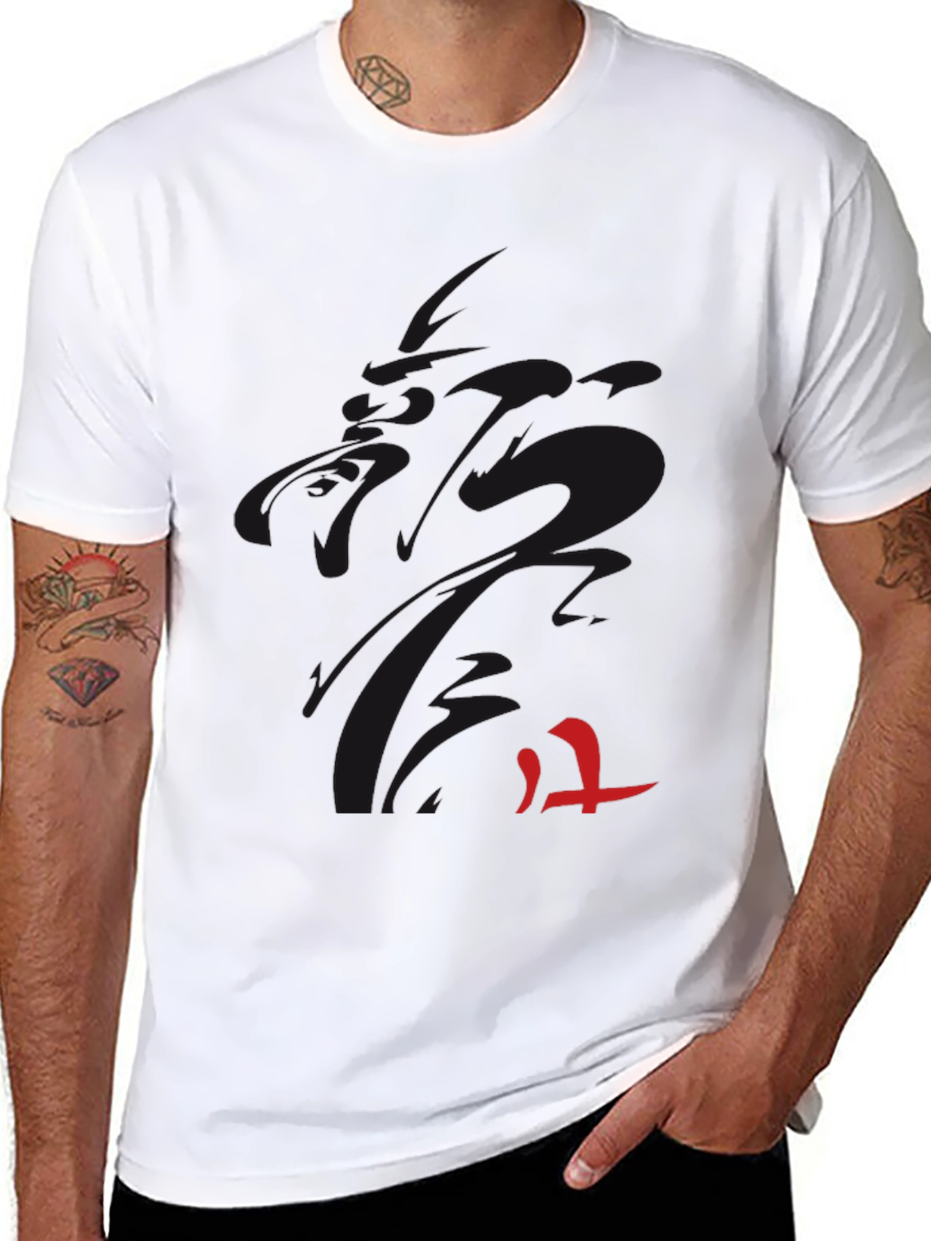 Black Men's Black Graphic Tee - Modern Style view 8