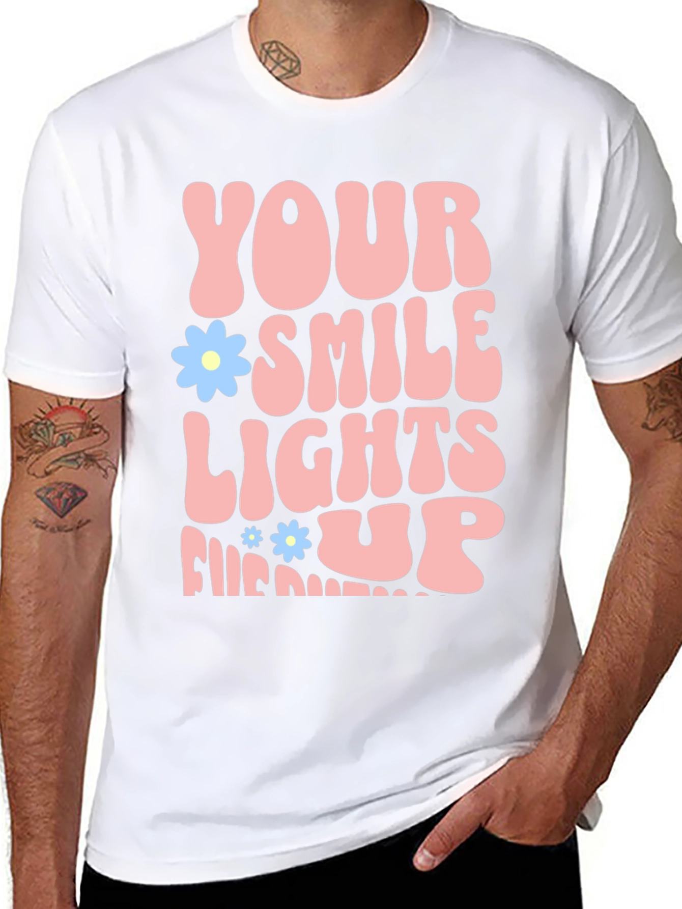 Black Your Smile Lights Up Graphic Tee view 8