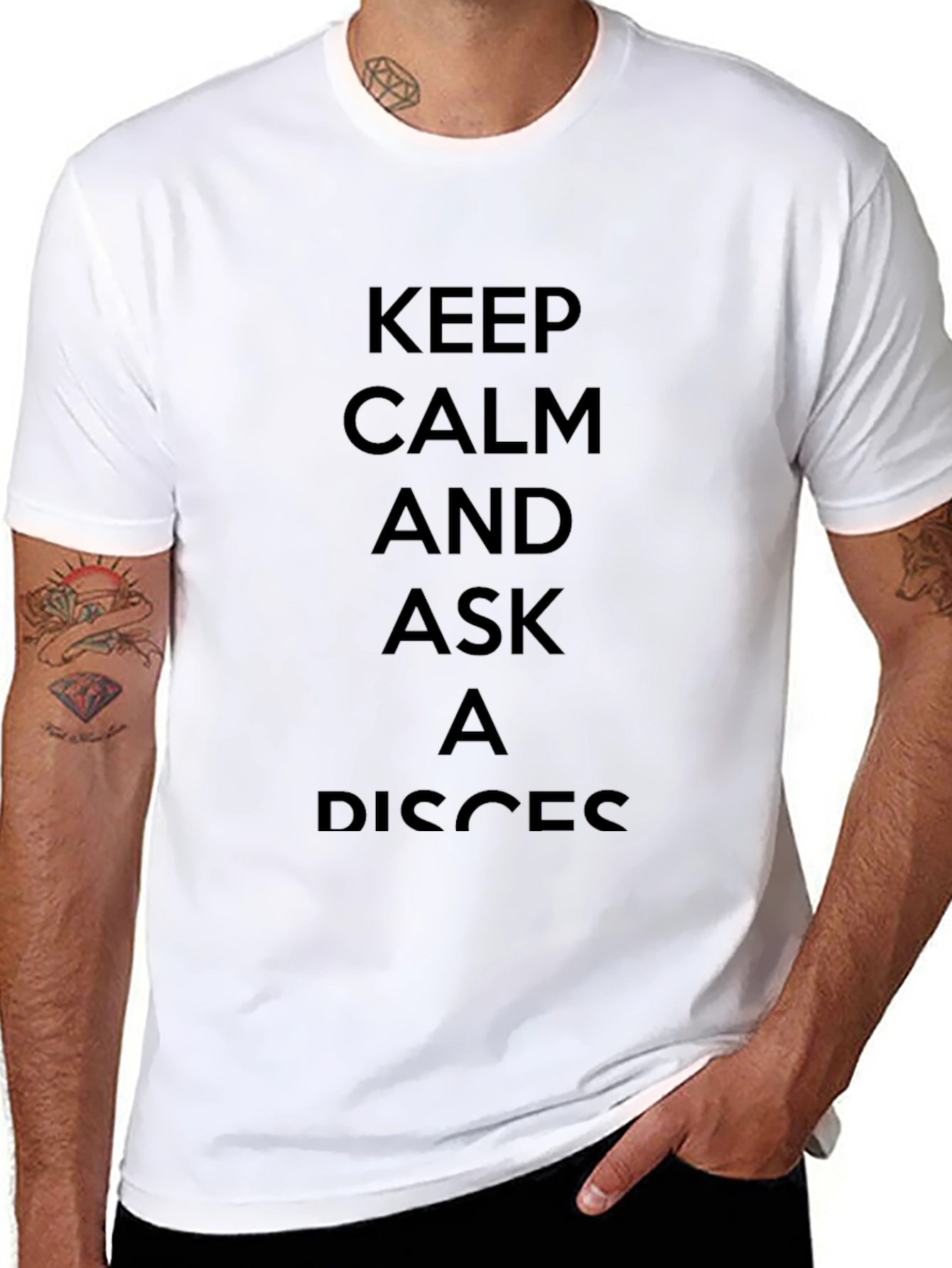 Keep Calm and Ask a Pisces Black T-Shirt - 8