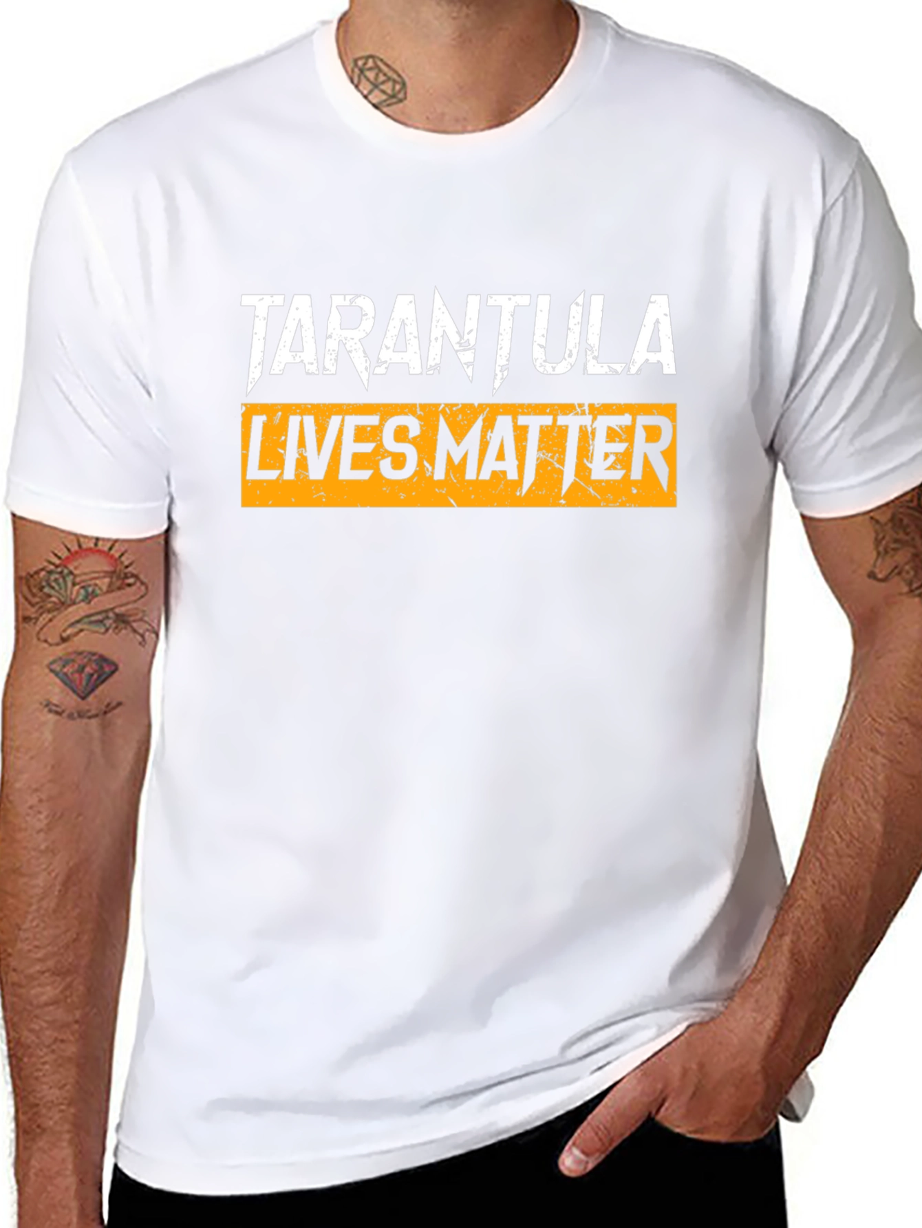 Black Tarantula Lives Matter Graphic Tee - Black Cotton T-Shirt view 8