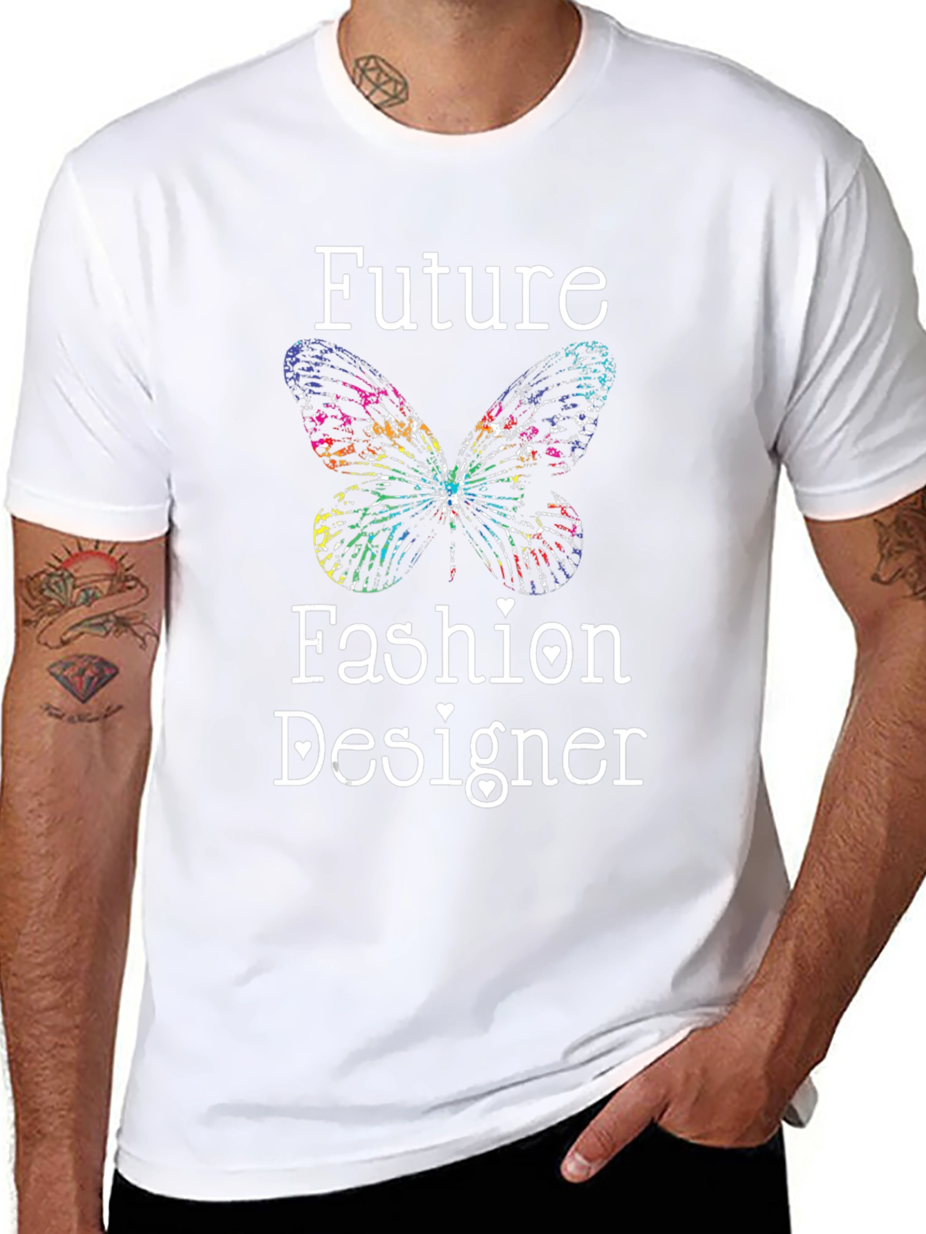 Black Future Fashion Designer Butterfly Graphic Tee view 8