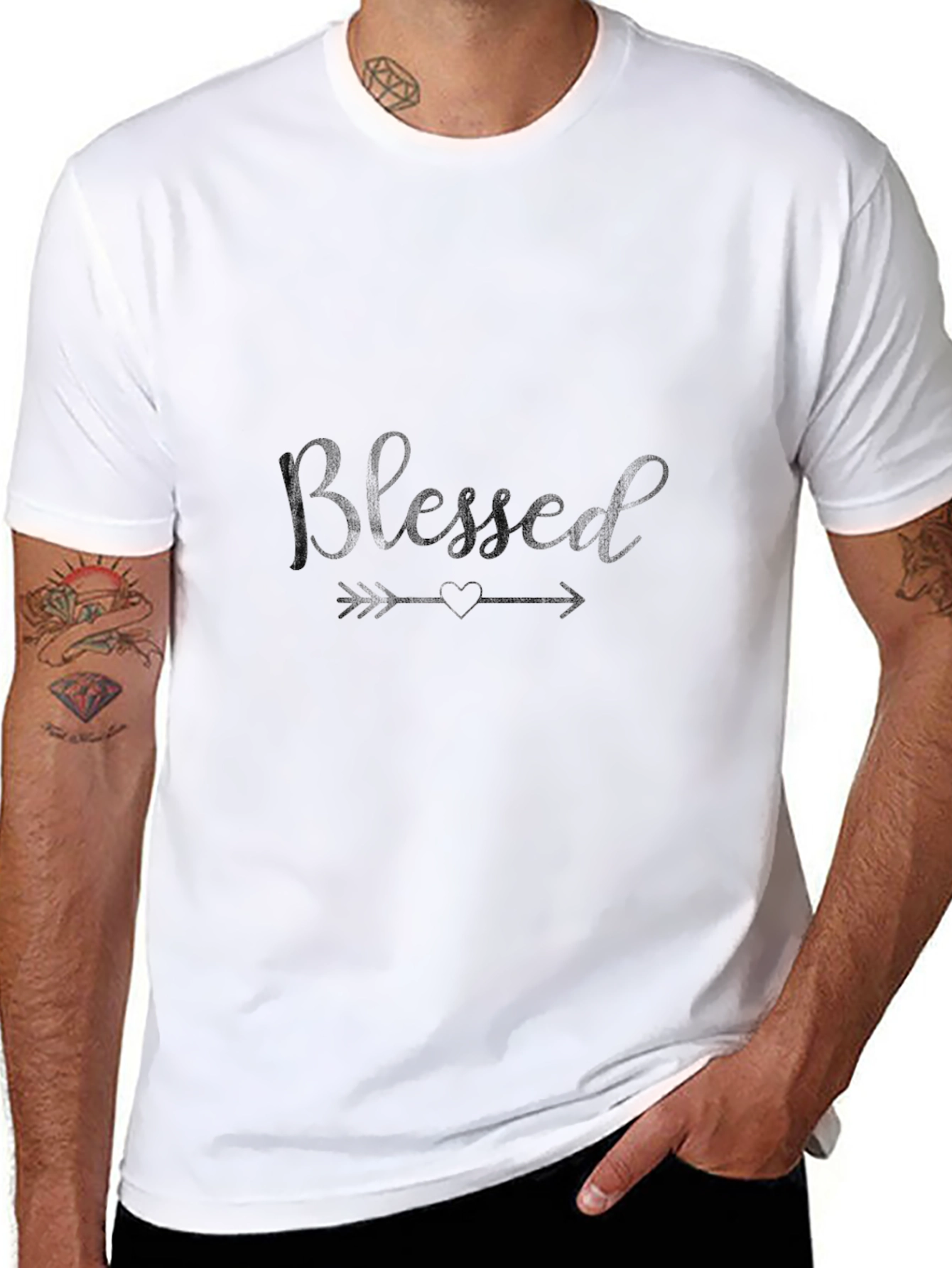 Black Blessed Graphic T-Shirt - Stylish and Comfortable view 8