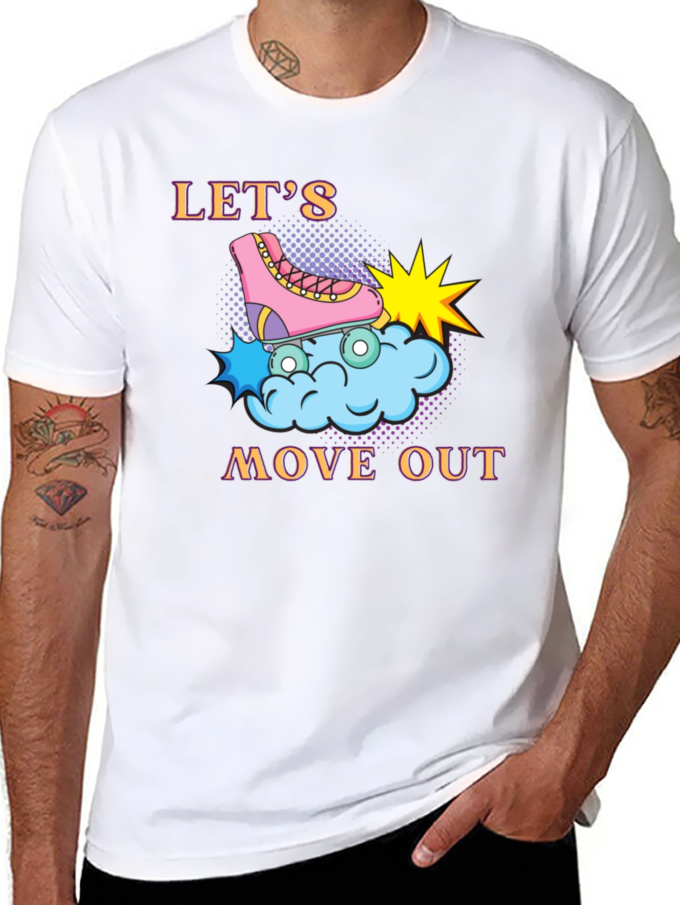 Black Let's Move Out Graphic T-Shirt view 8